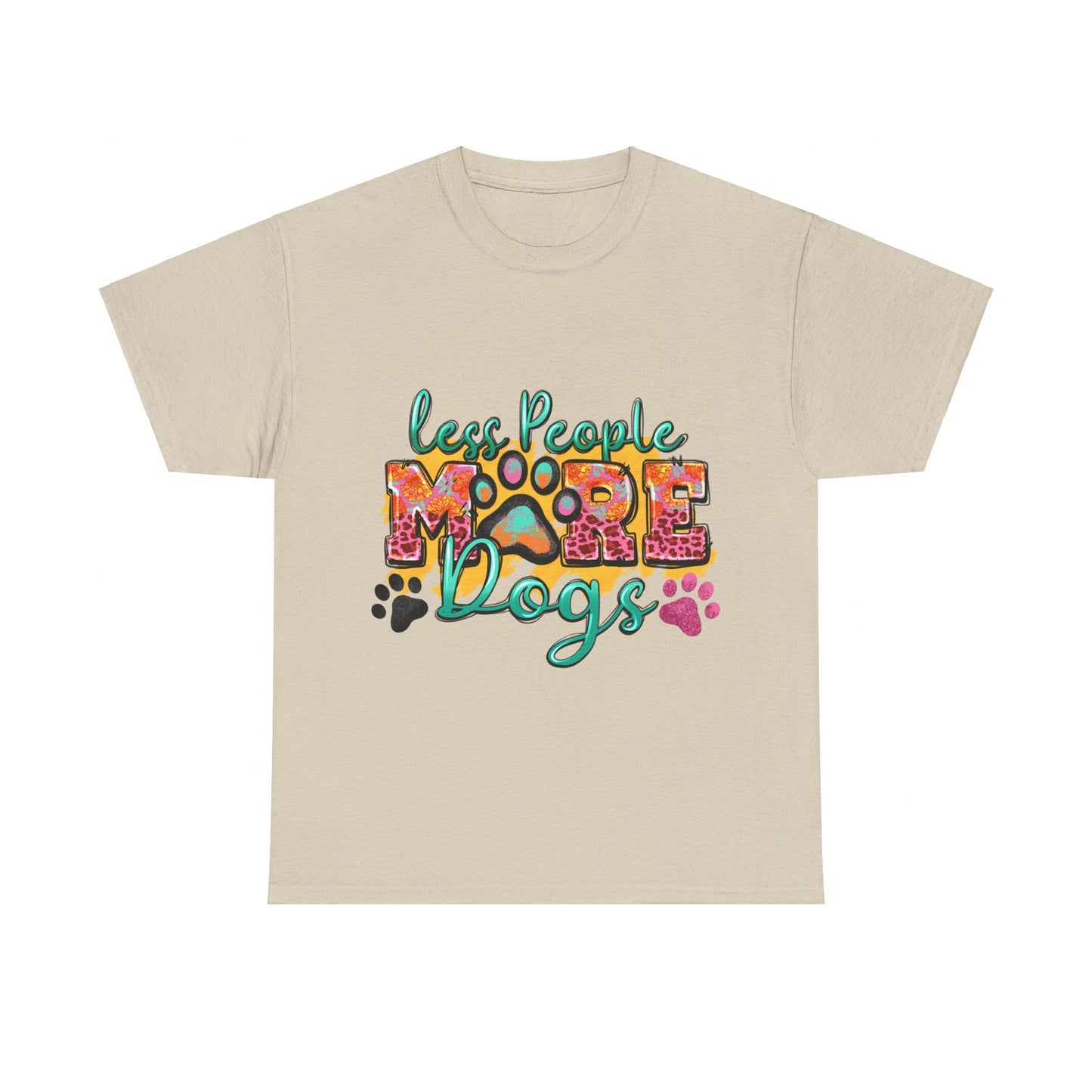 Less People More Dogs Unisex Heavy Cotton Tee