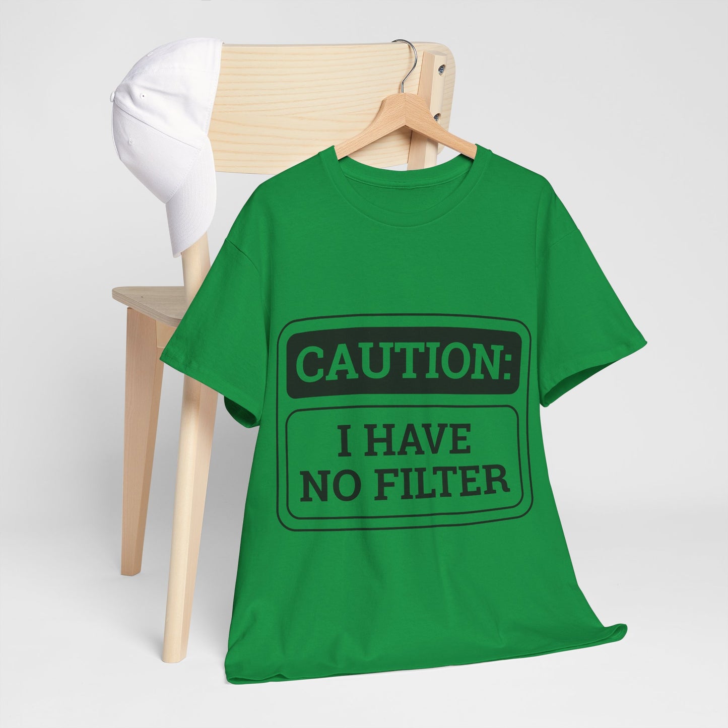 Caution I Have No Filter Unisex Heavy Cotton Tee