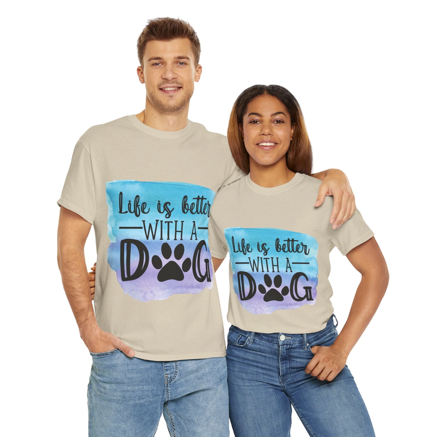 Life Is Better With A Dog Unisex Heavy Cotton Tee