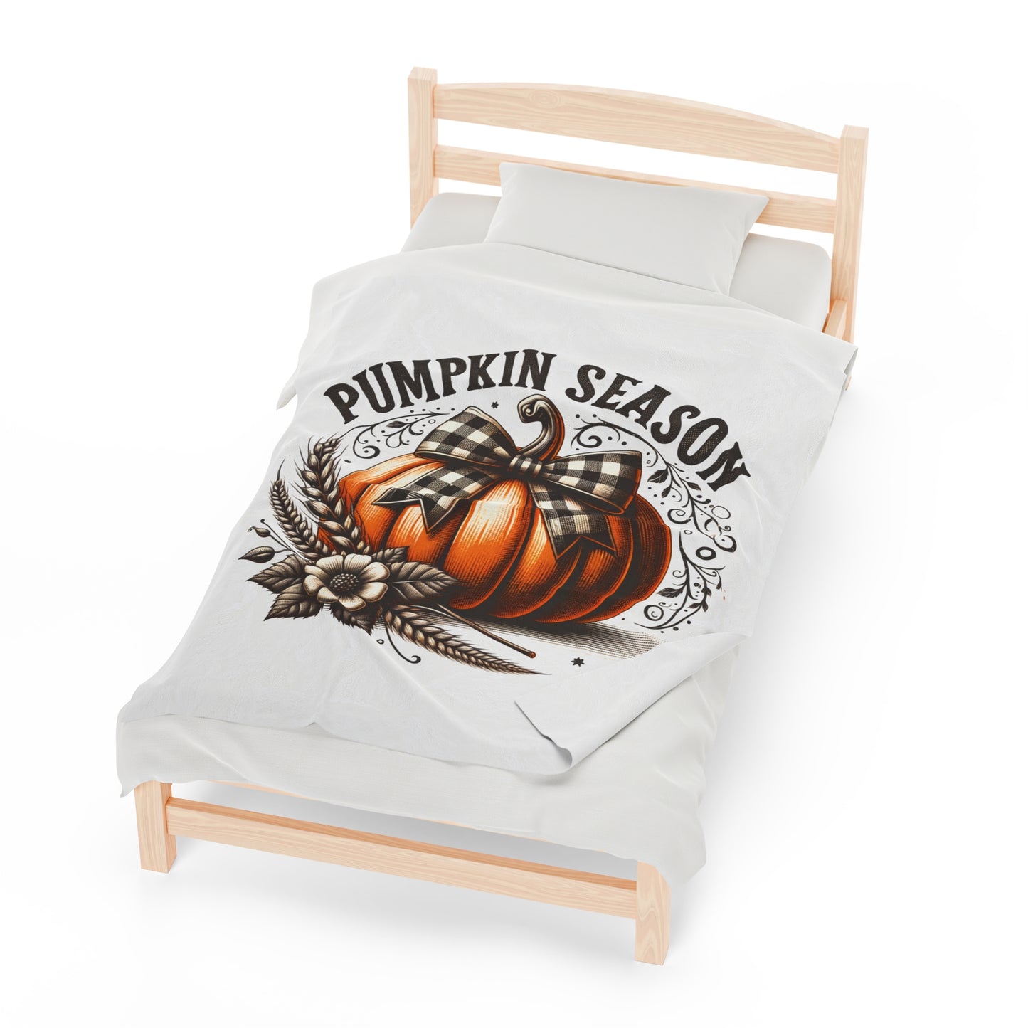 Pumpkin Season Velveteen Plush Blanket