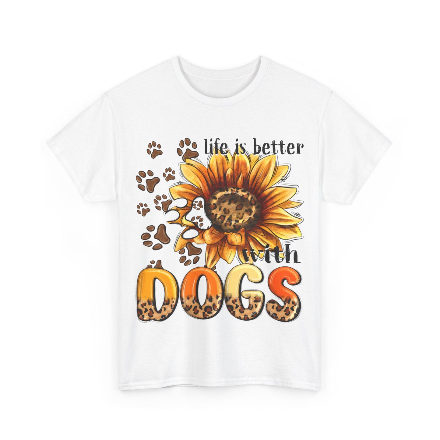 Life Is Better With Dogs Unisex Heavy Cotton Tee