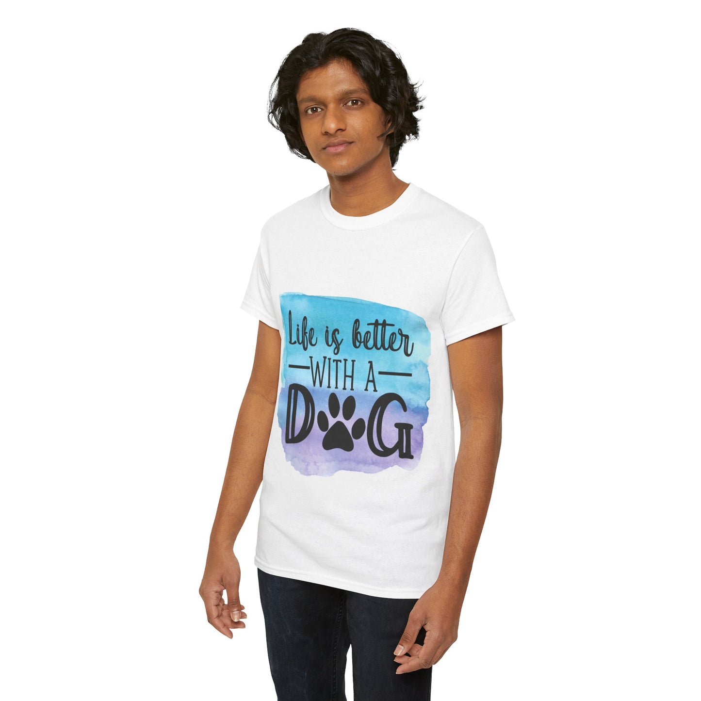 Life Is Better With A Dog Unisex Heavy Cotton Tee