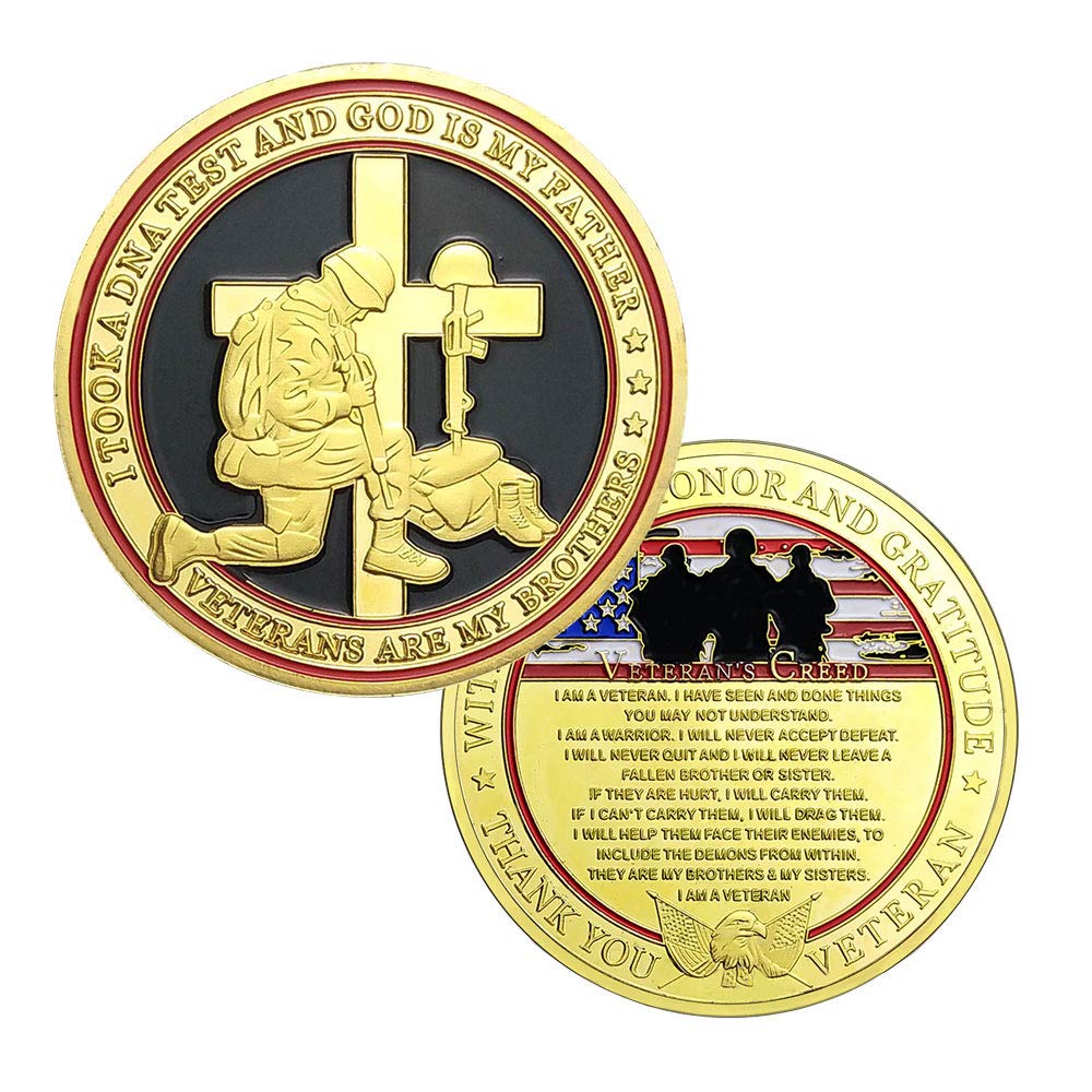 Military Veterans Creed Challenge Coin Thank You for Your Service