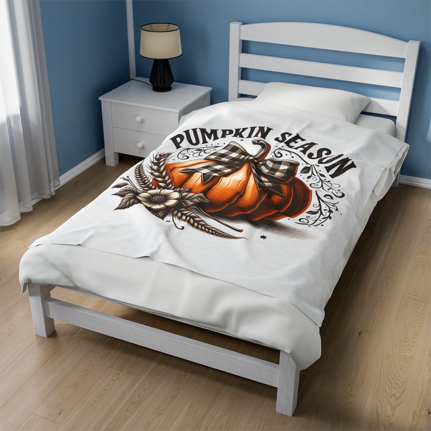 Pumpkin Season Velveteen Plush Blanket