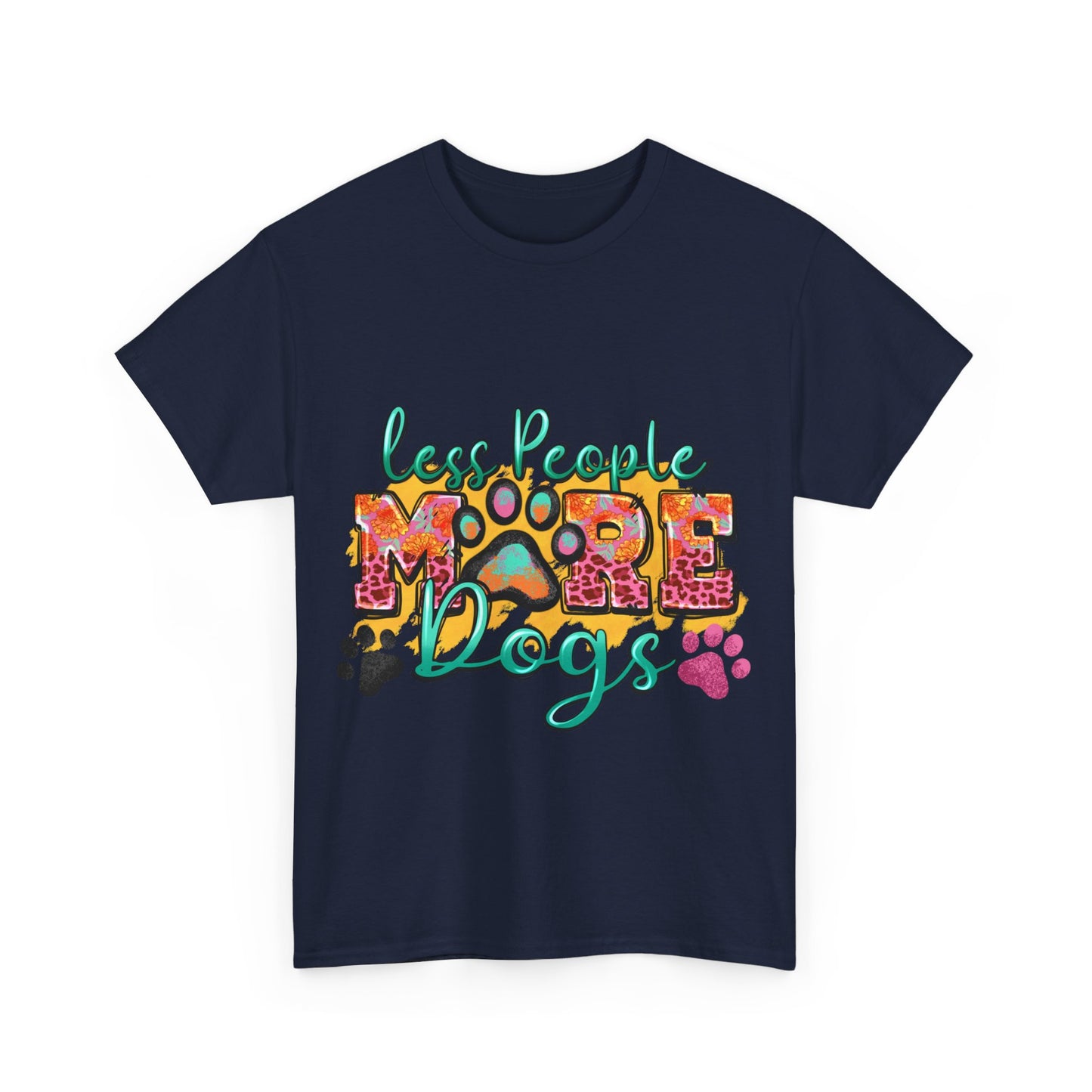 Less People More Dogs Unisex Heavy Cotton Tee