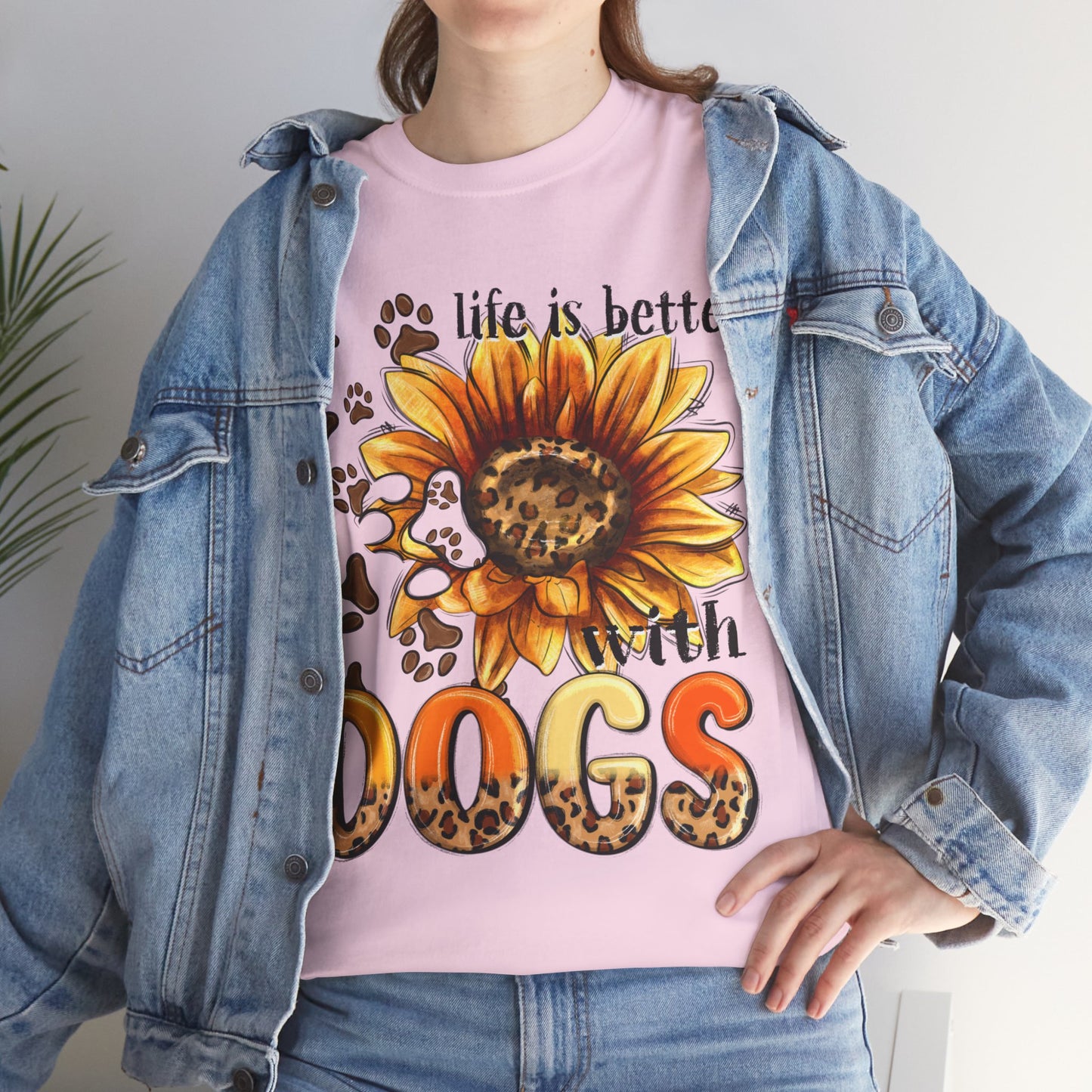 Life Is Better With Dogs Unisex Heavy Cotton Tee