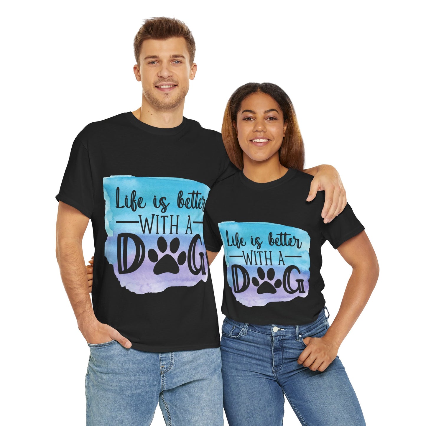 Life Is Better With A Dog Unisex Heavy Cotton Tee