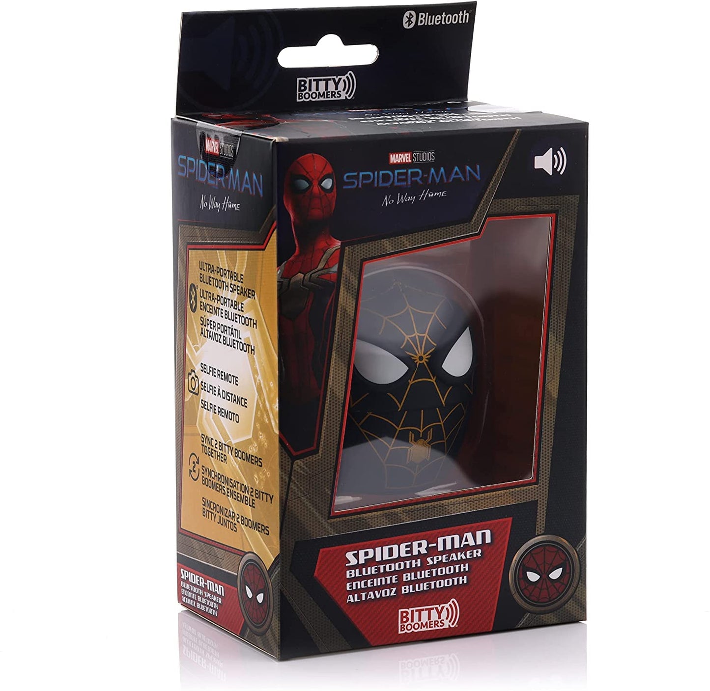 Bitty Boomers Marvel: No Way Home Spider-Man Black & Gold Suit - Mini Bluetooth Speaker