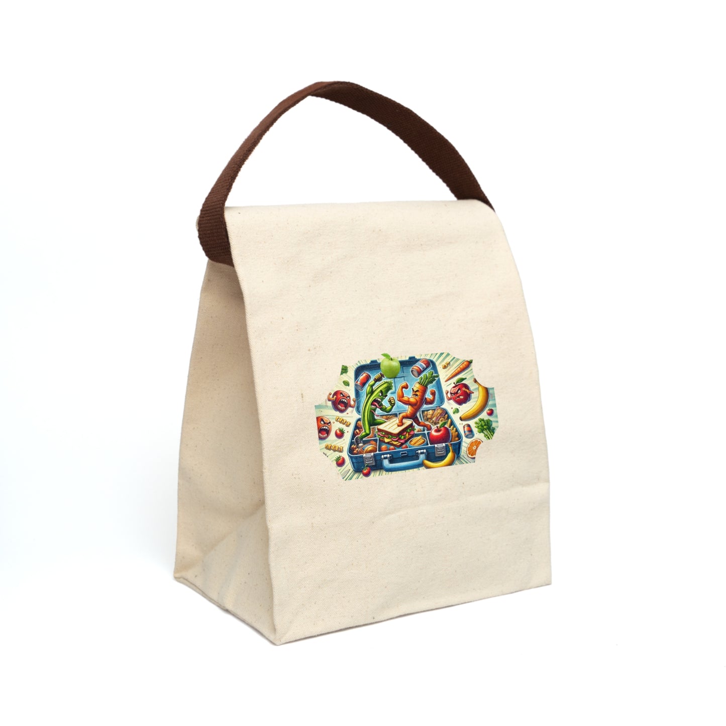 Lunch Time Brawl Canvas Lunch Bag With Strap