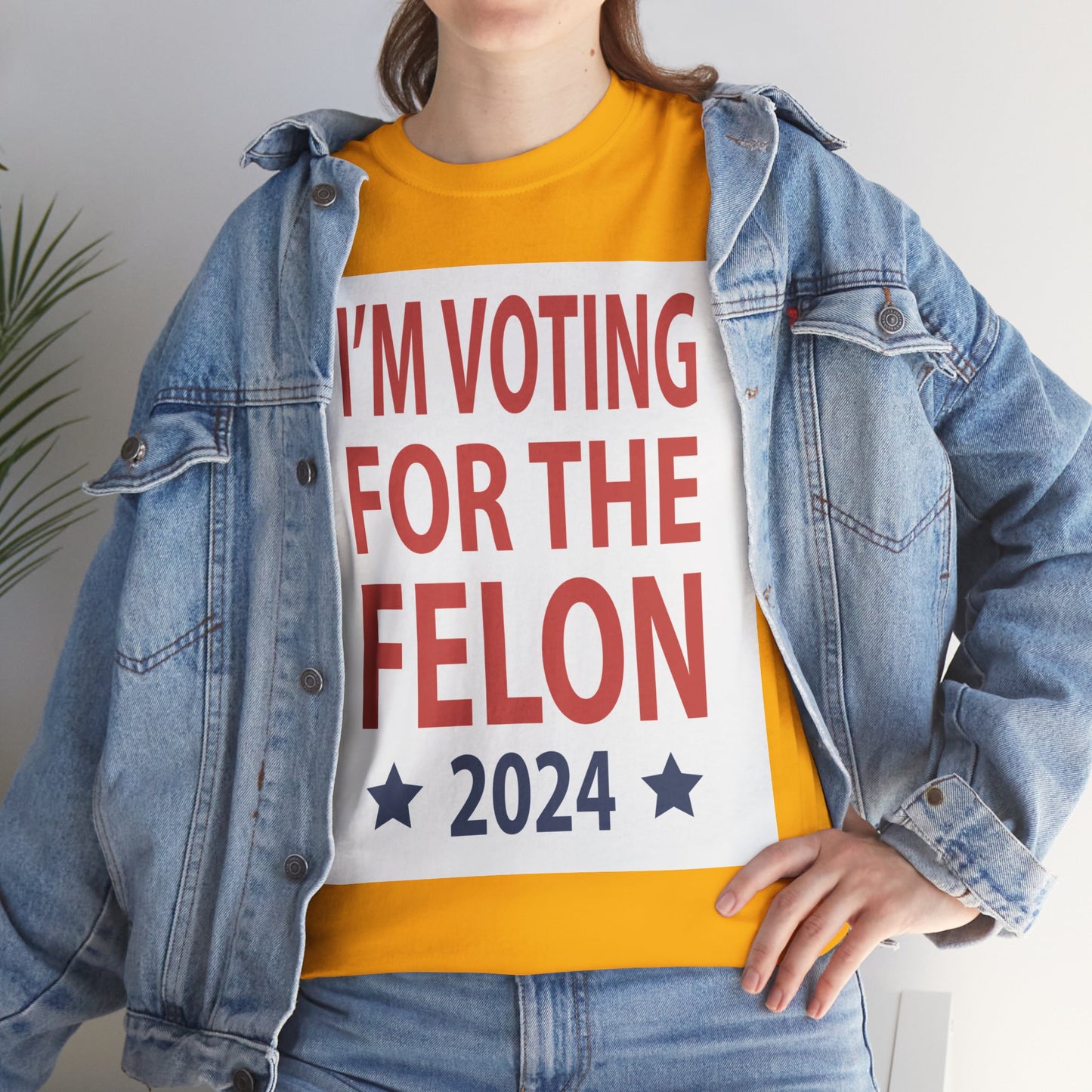 Voting For A Felon Unisex Heavy Cotton Tee