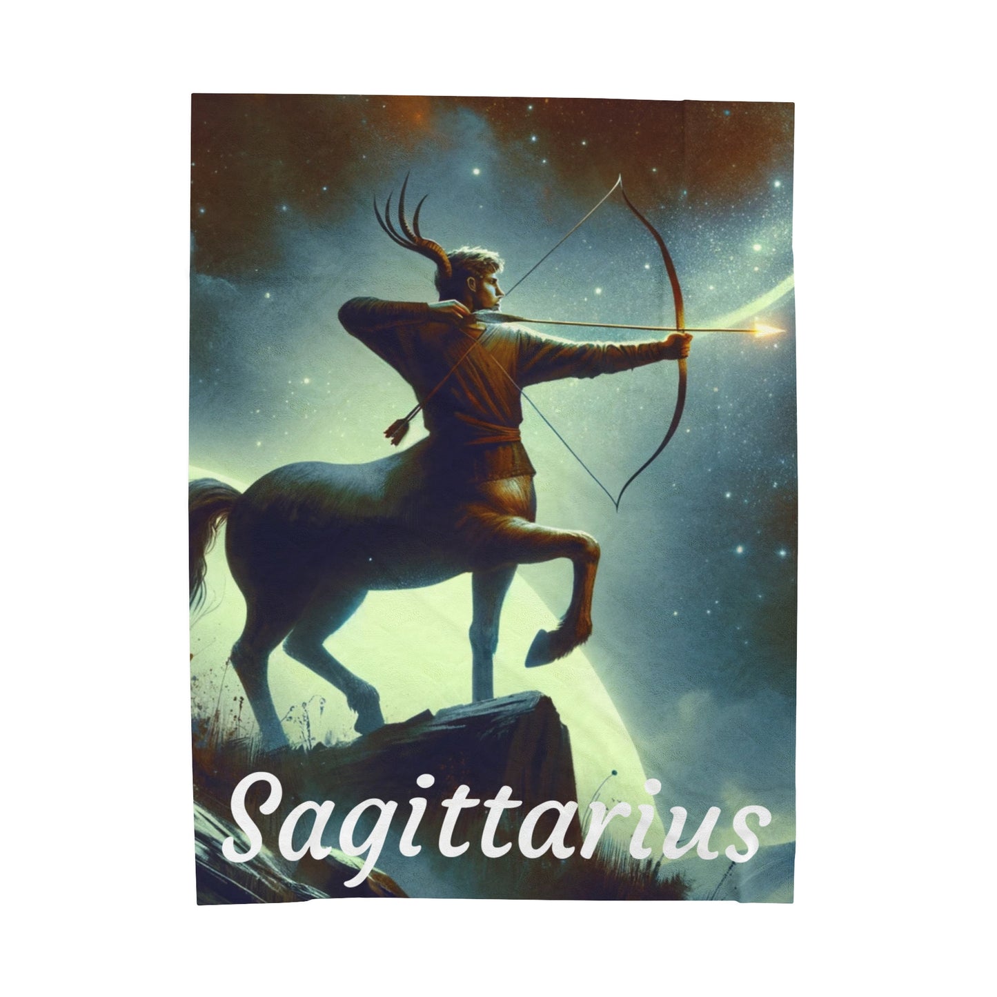 Sagittarius Zodiac Sign Velveteen Plush Blanket