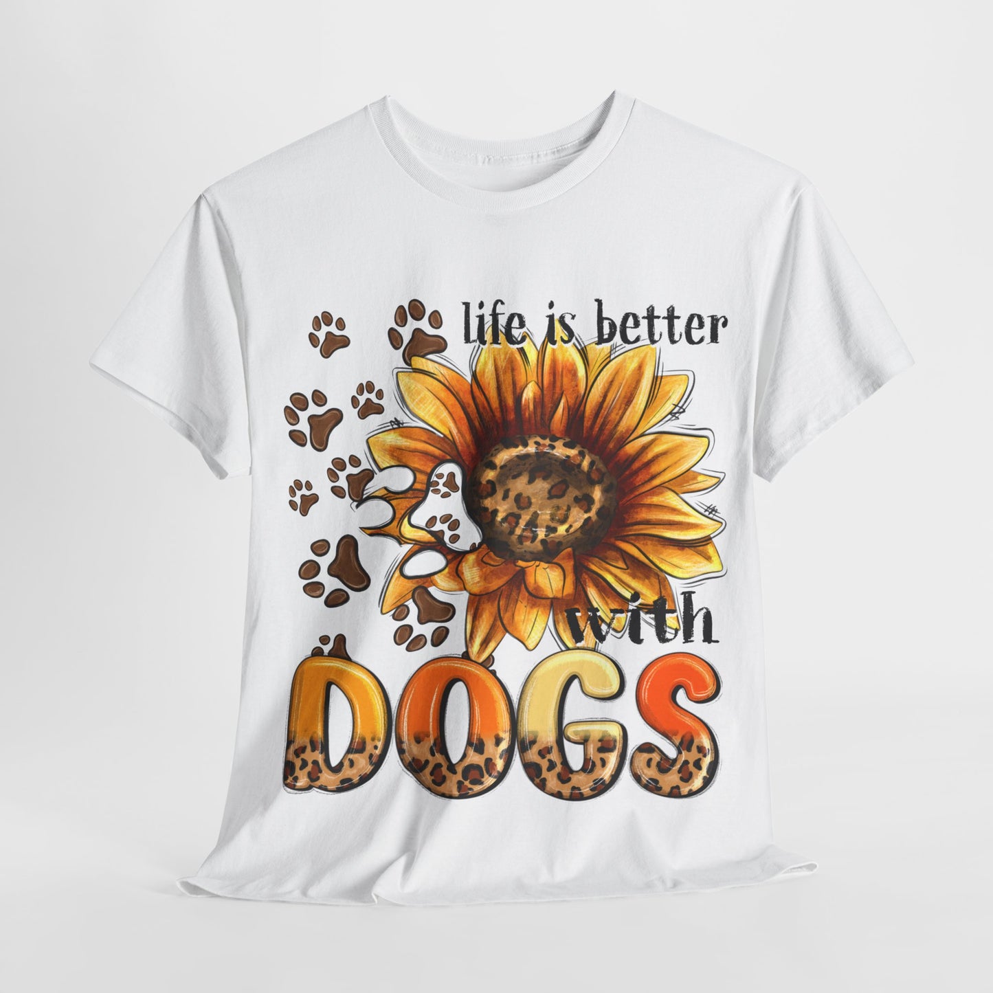 Life Is Better With Dogs Unisex Heavy Cotton Tee