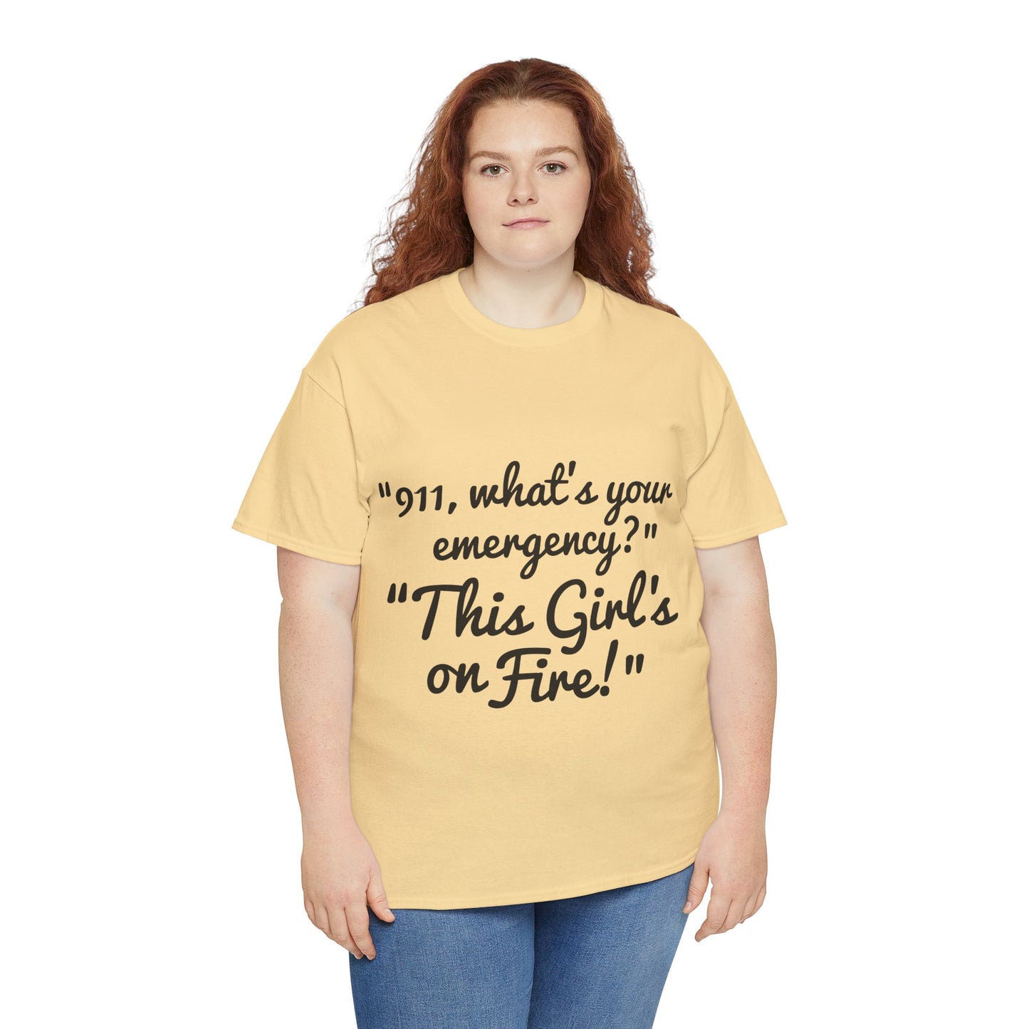 This Girl's On Fire Unisex Heavy Cotton Tee