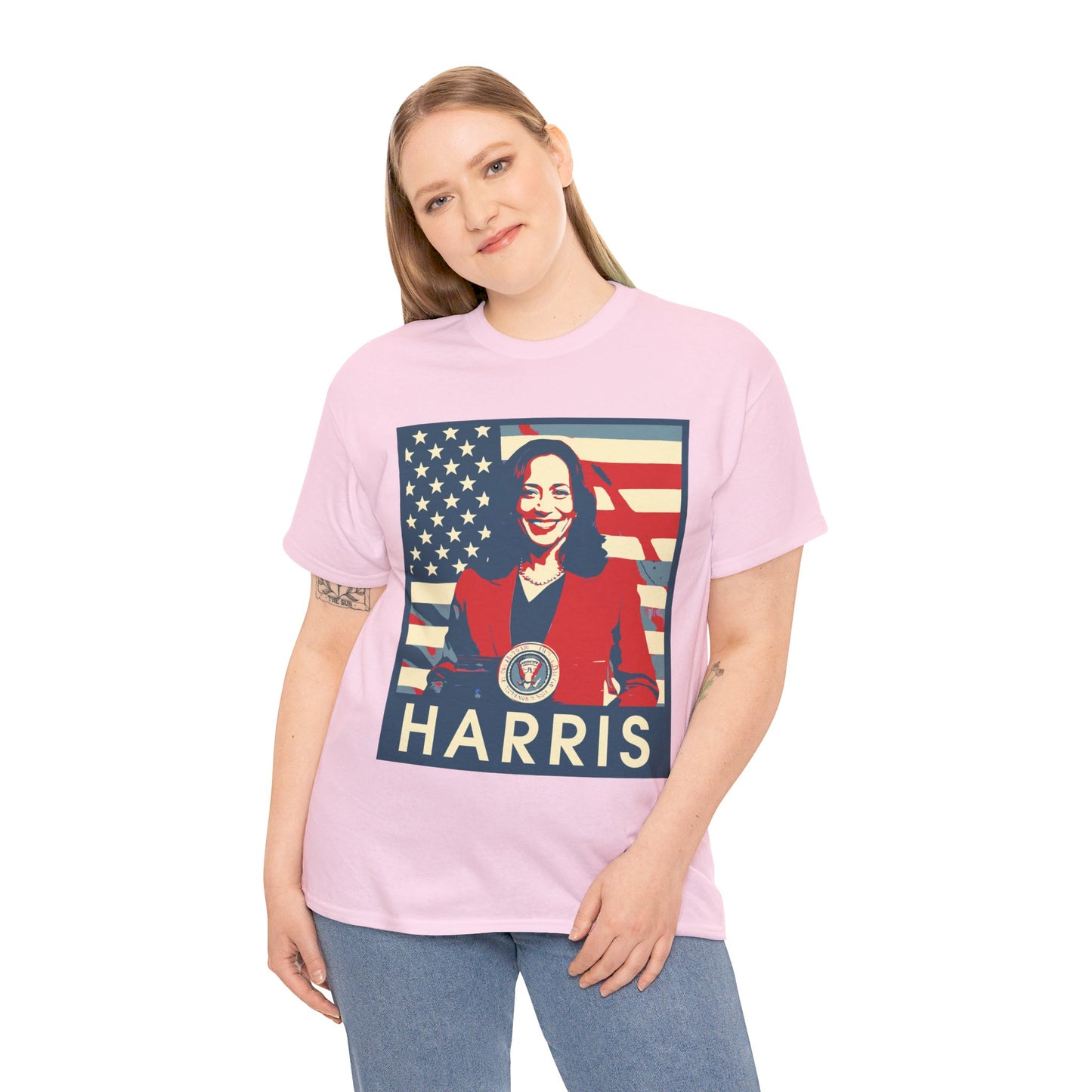 Kamala Harris American Flag Unisex Heavy Cotton Tee