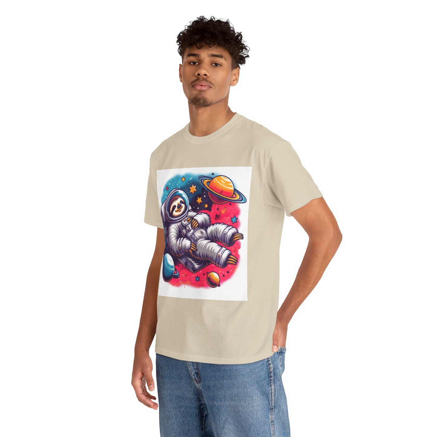 Sloth In Space Unisex Heavy Cotton Tee