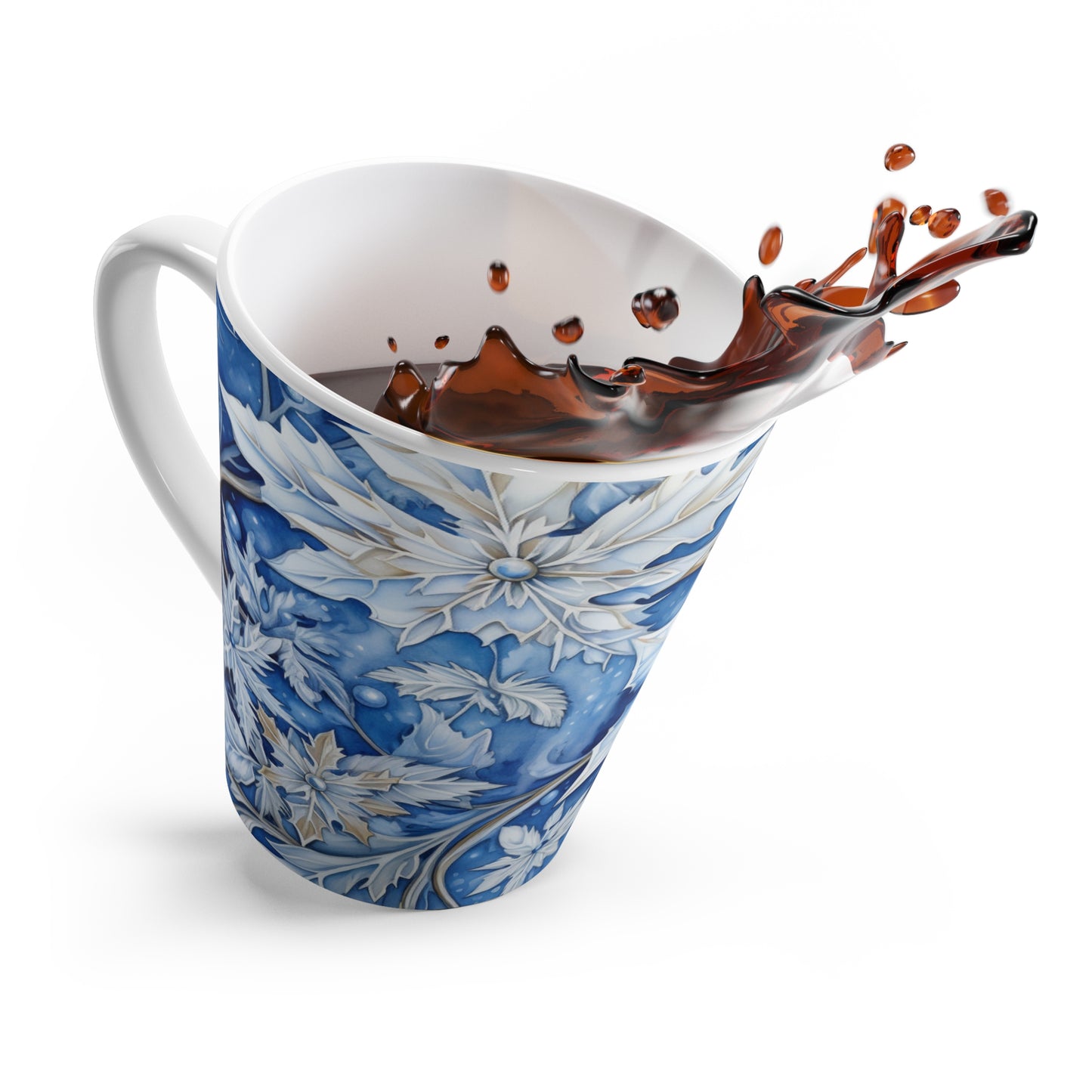 Blue Leaf Latte Mug