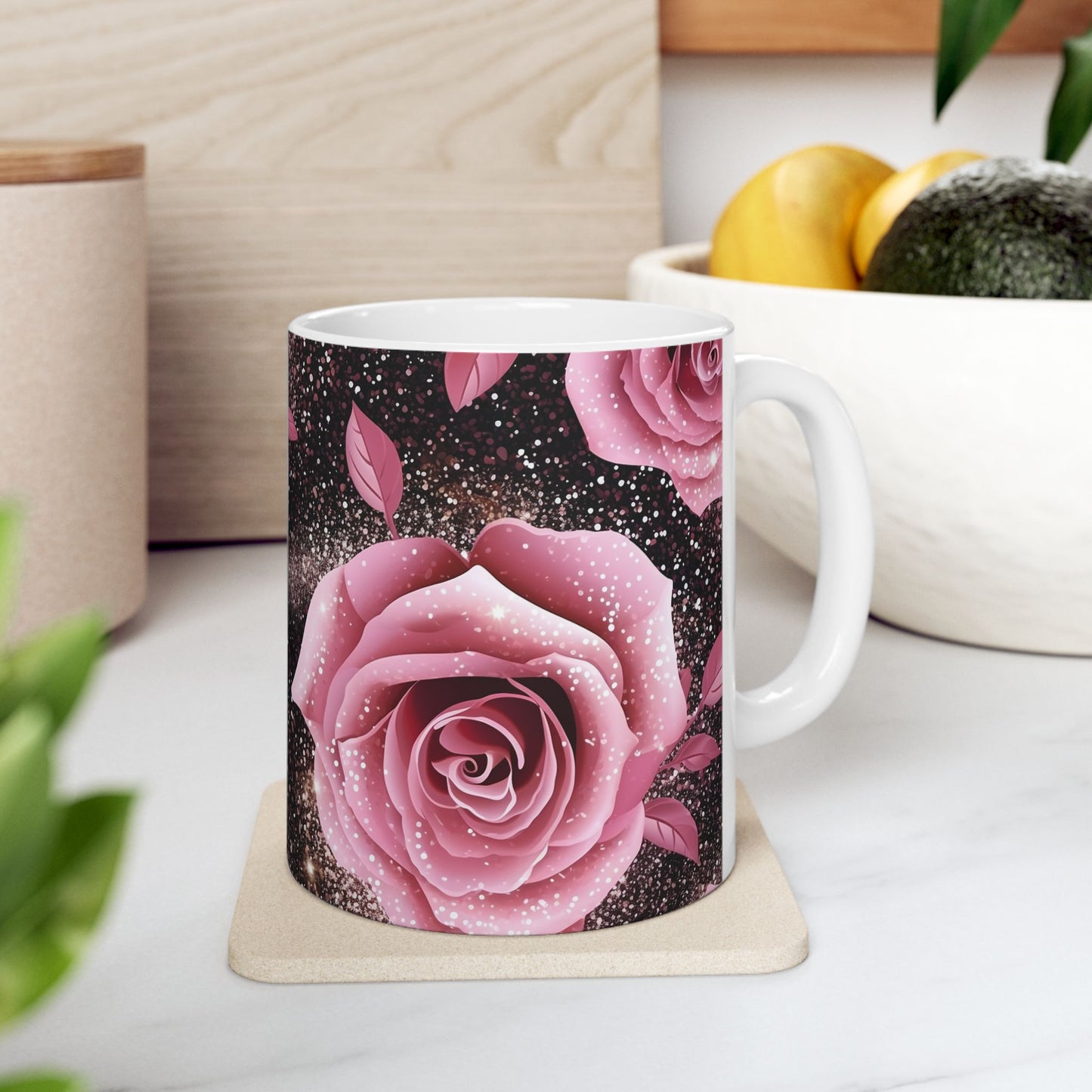 Coquette Rose Mug Ceramic Mug, (11oz, 15oz)