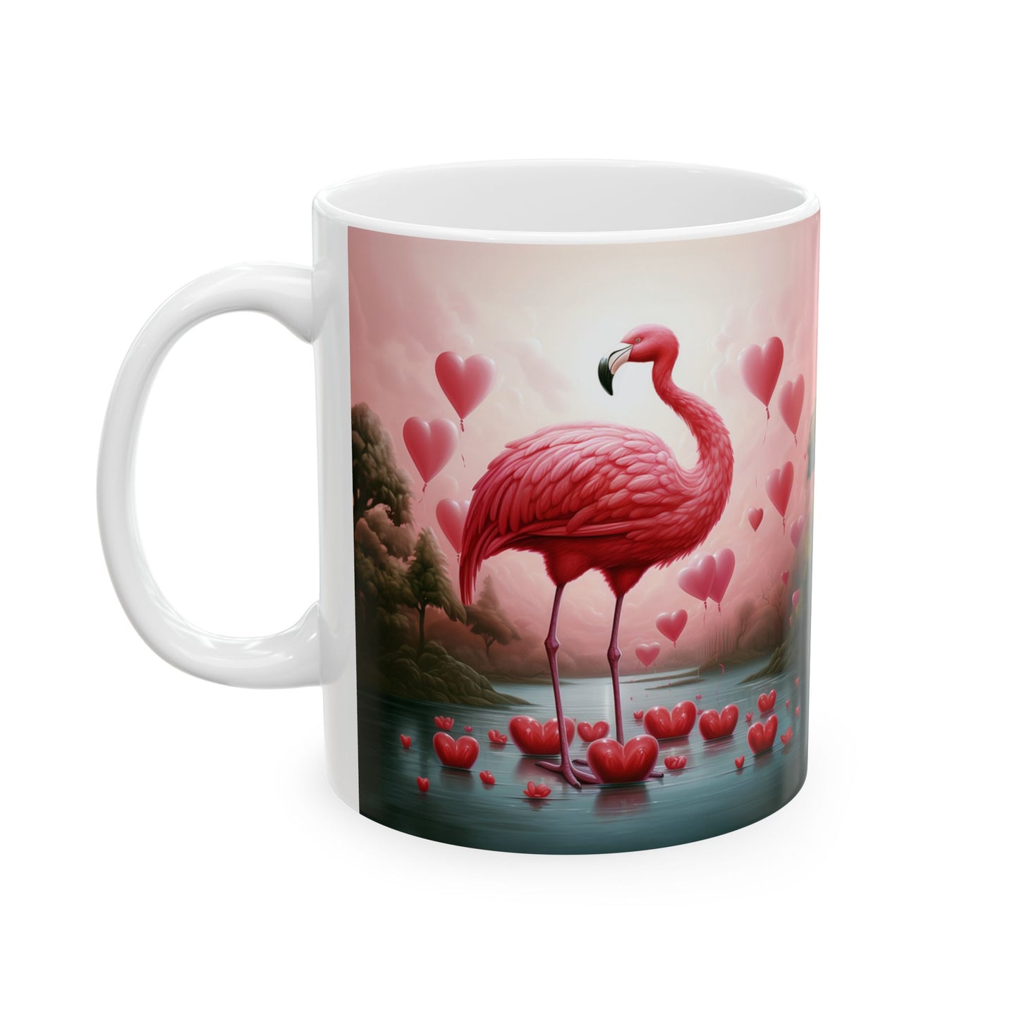 Flamingo Love Ceramic Mug, (11oz, 15oz)