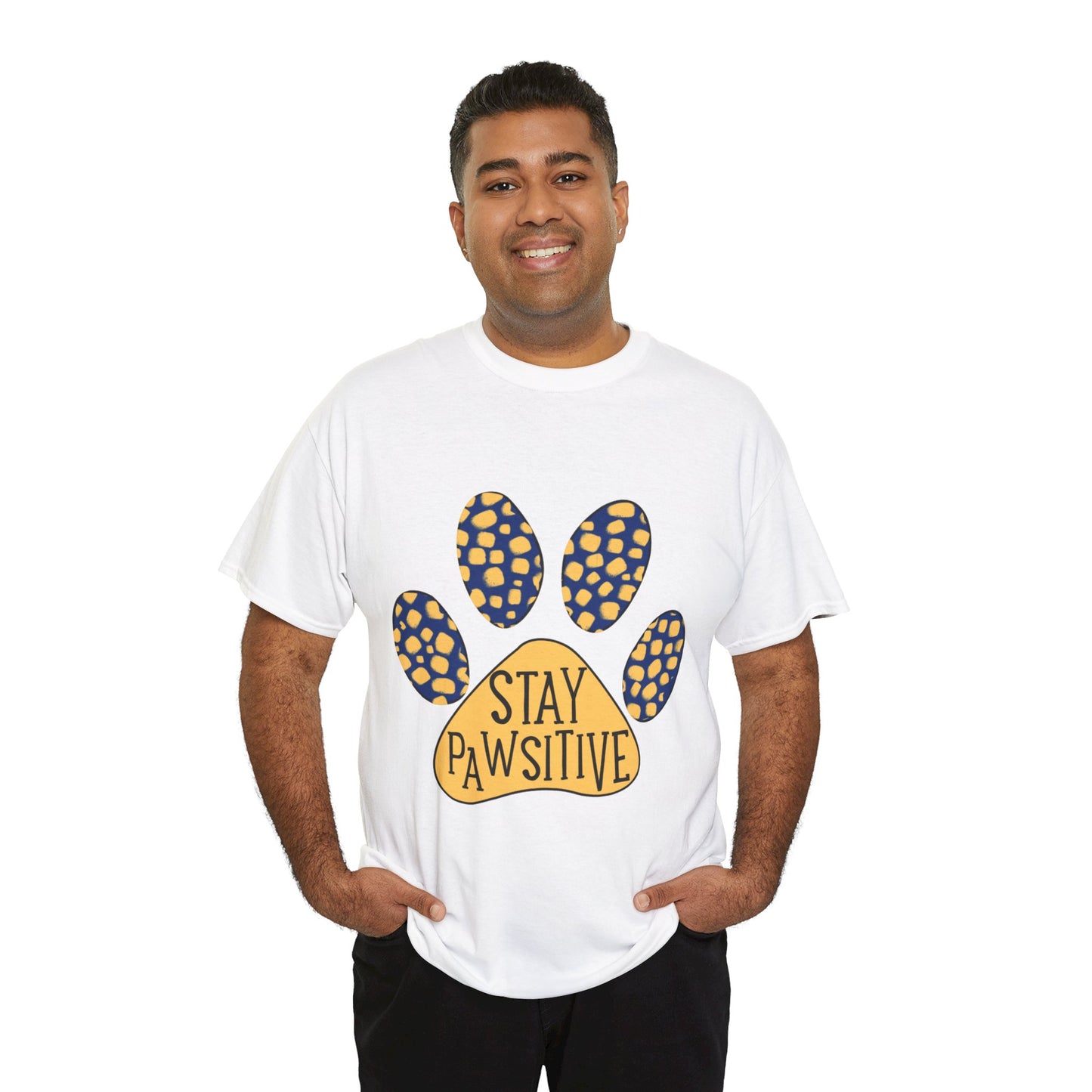 Stay Pawsitive Unisex Heavy Cotton Tee