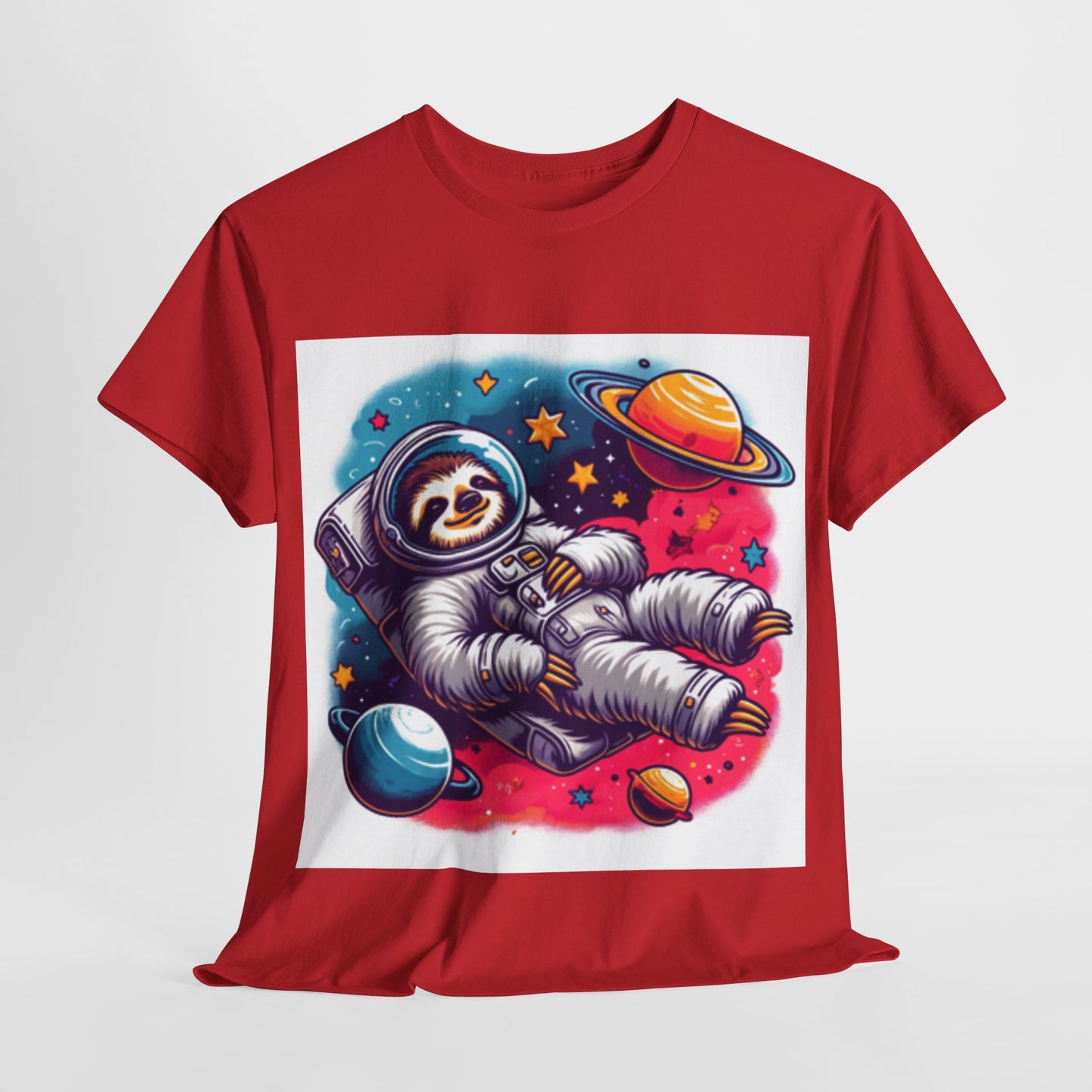 Sloth In Space Unisex Heavy Cotton Tee