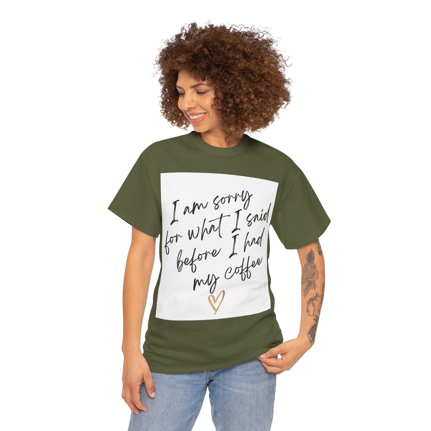 I'm Sorry For What I Said Before I Had My Coffee Unisex Heavy Cotton Tee