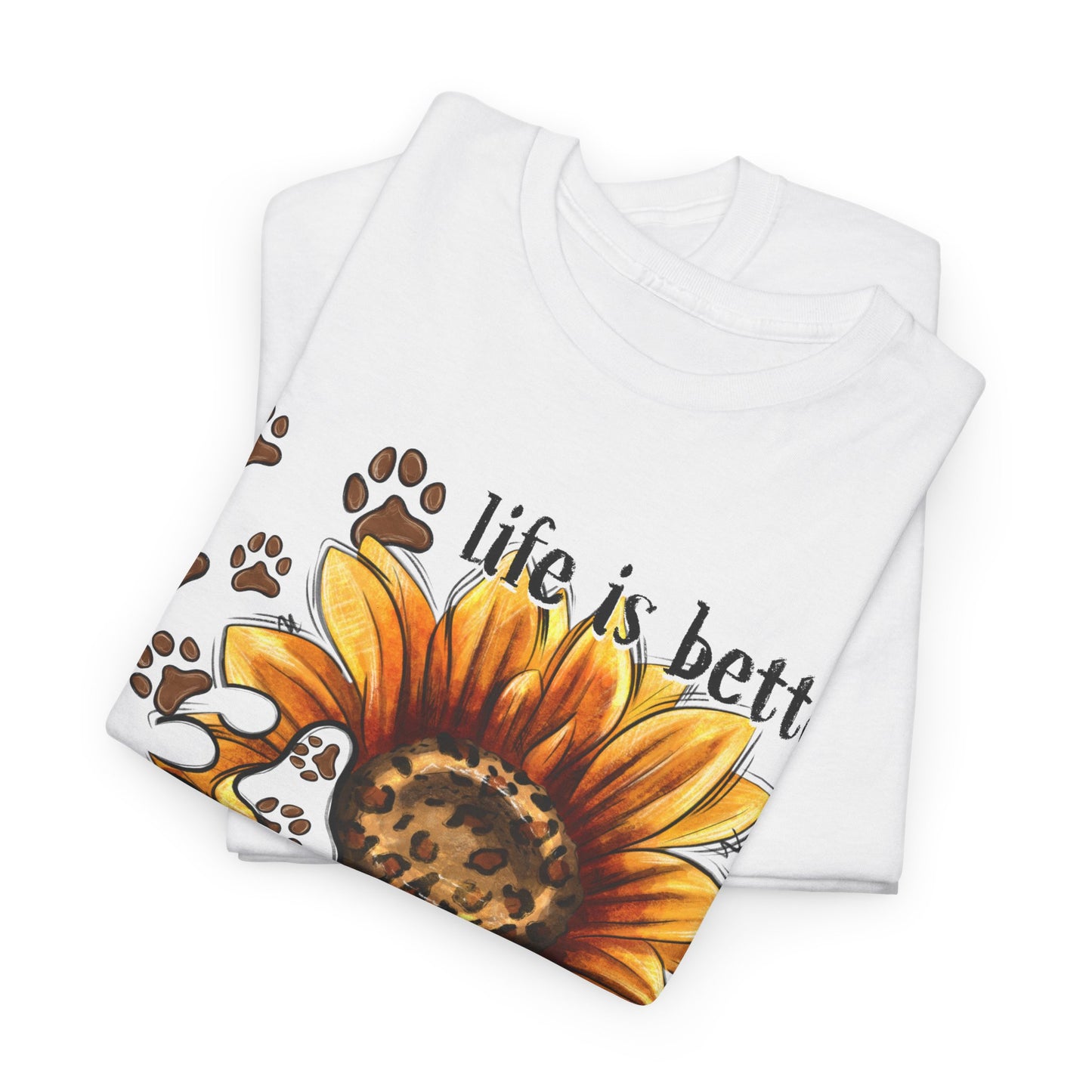 Life Is Better With Dogs Unisex Heavy Cotton Tee