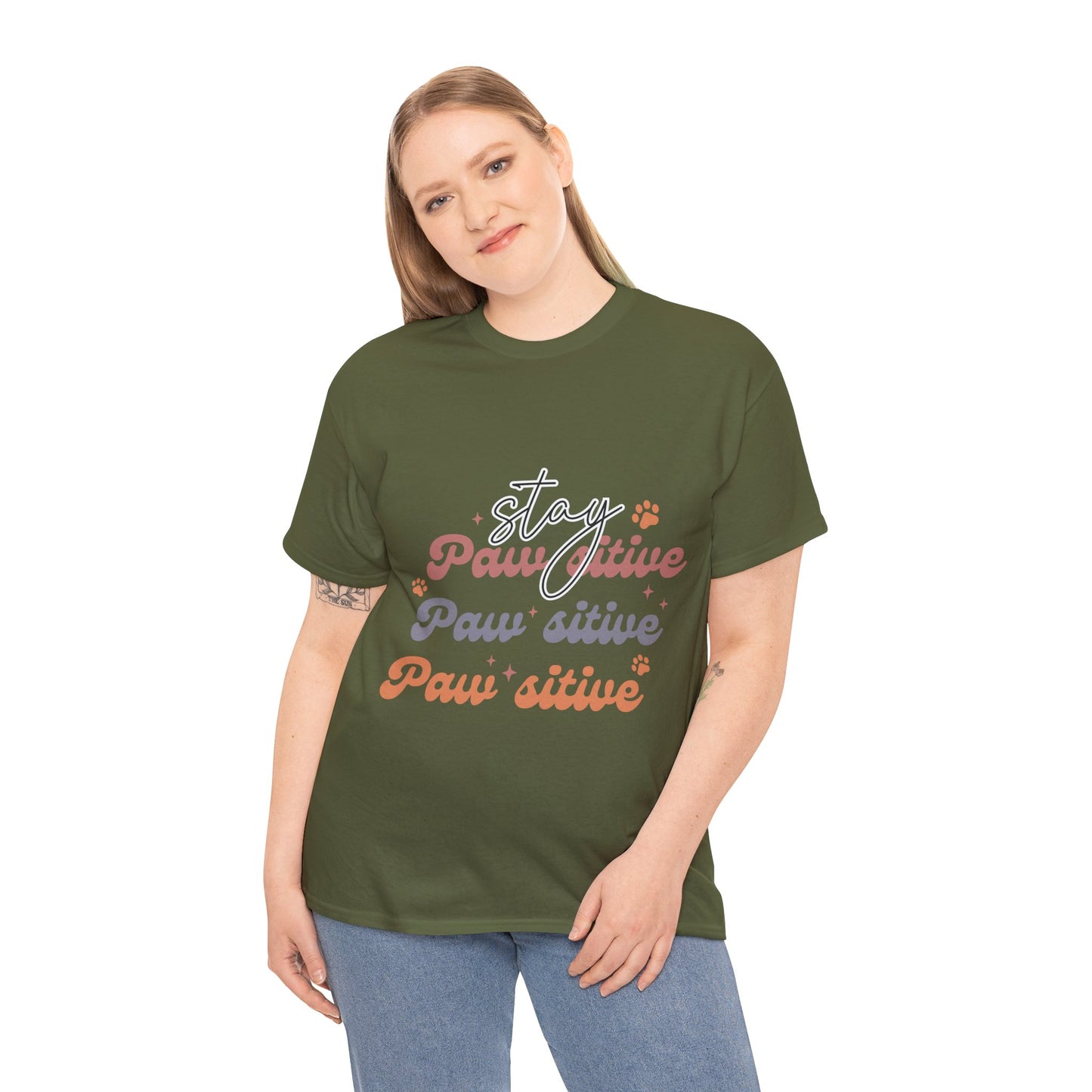 Stay Paw Sitive Unisex Heavy Cotton Tee