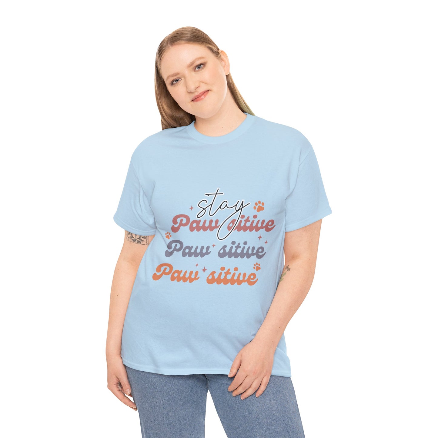 Stay Paw Sitive Unisex Heavy Cotton Tee