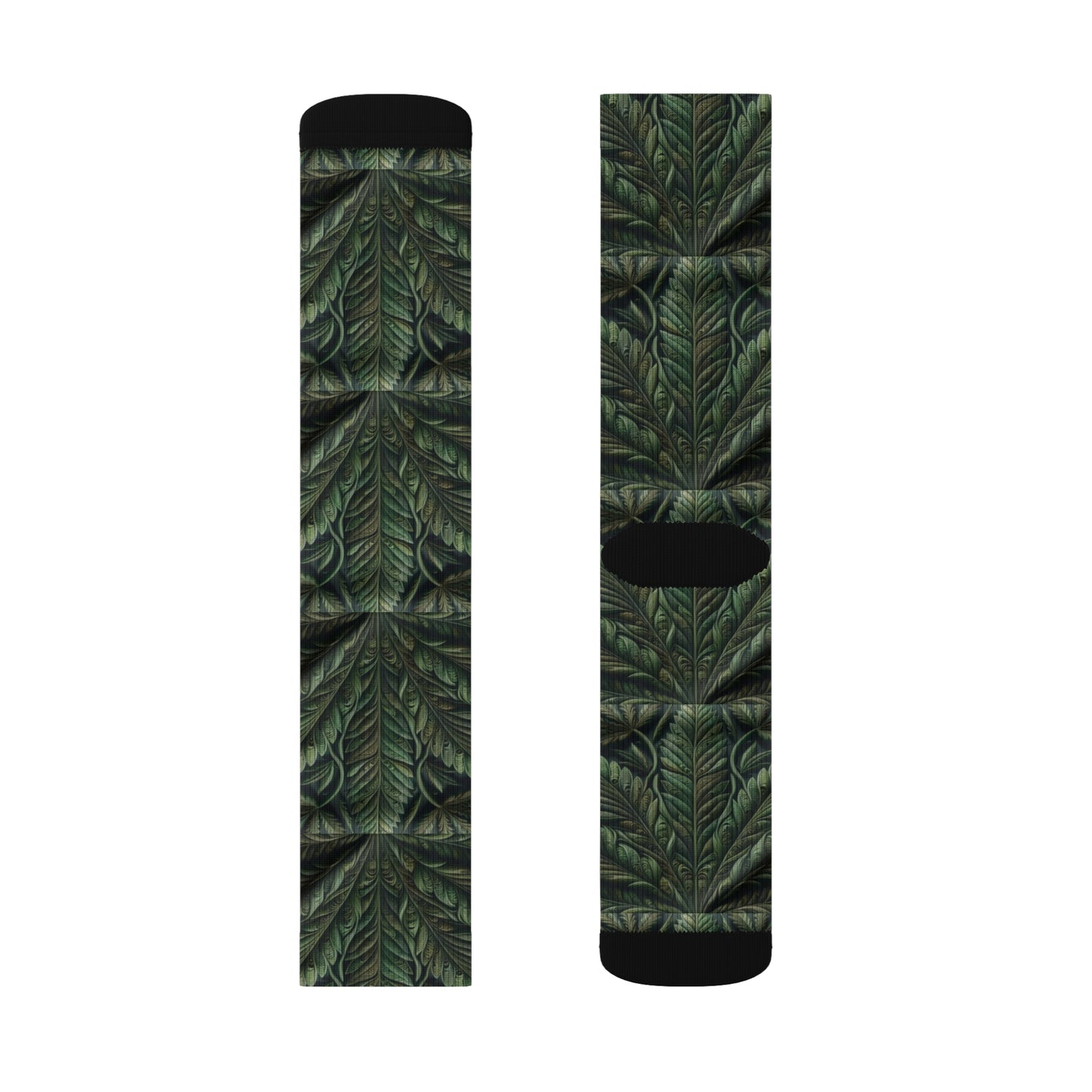 Green Leaf Sublimation Socks