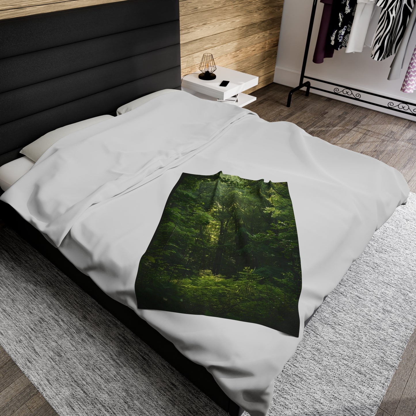 Green Forest Velveteen Plush Blanket