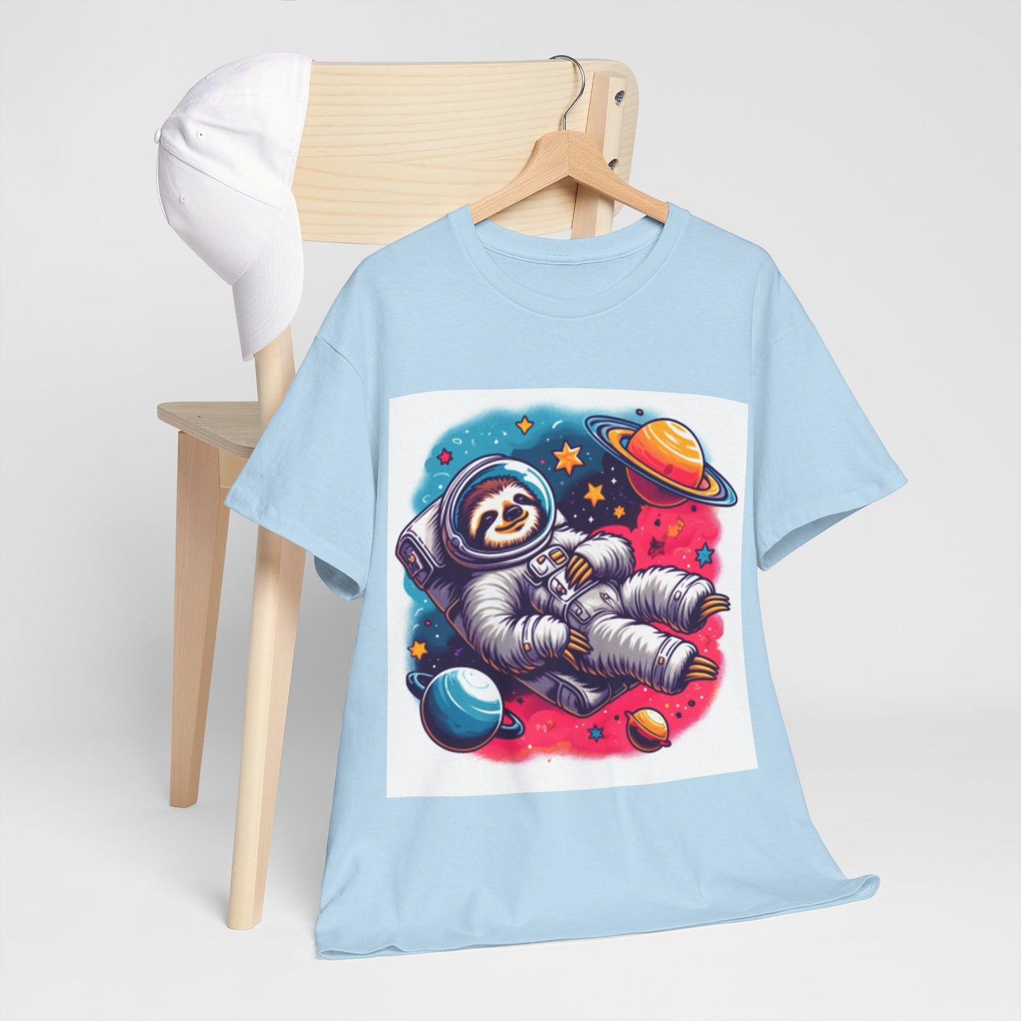 Sloth In Space Unisex Heavy Cotton Tee