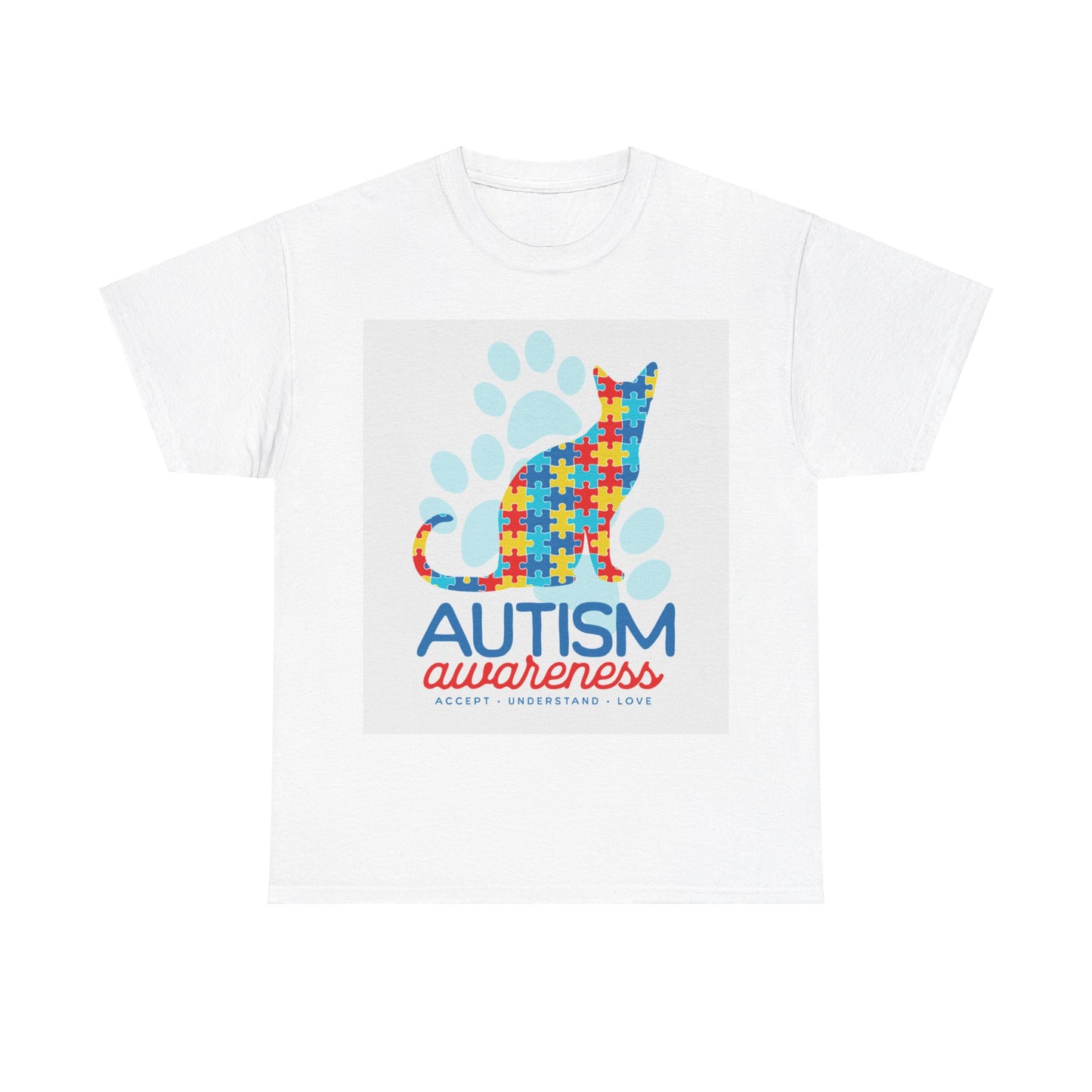 Autism Awareness Cat Unisex Heavy Cotton Tee