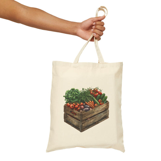 Fresh Harvest Cottagecore Cotton Canvas Tote Bag