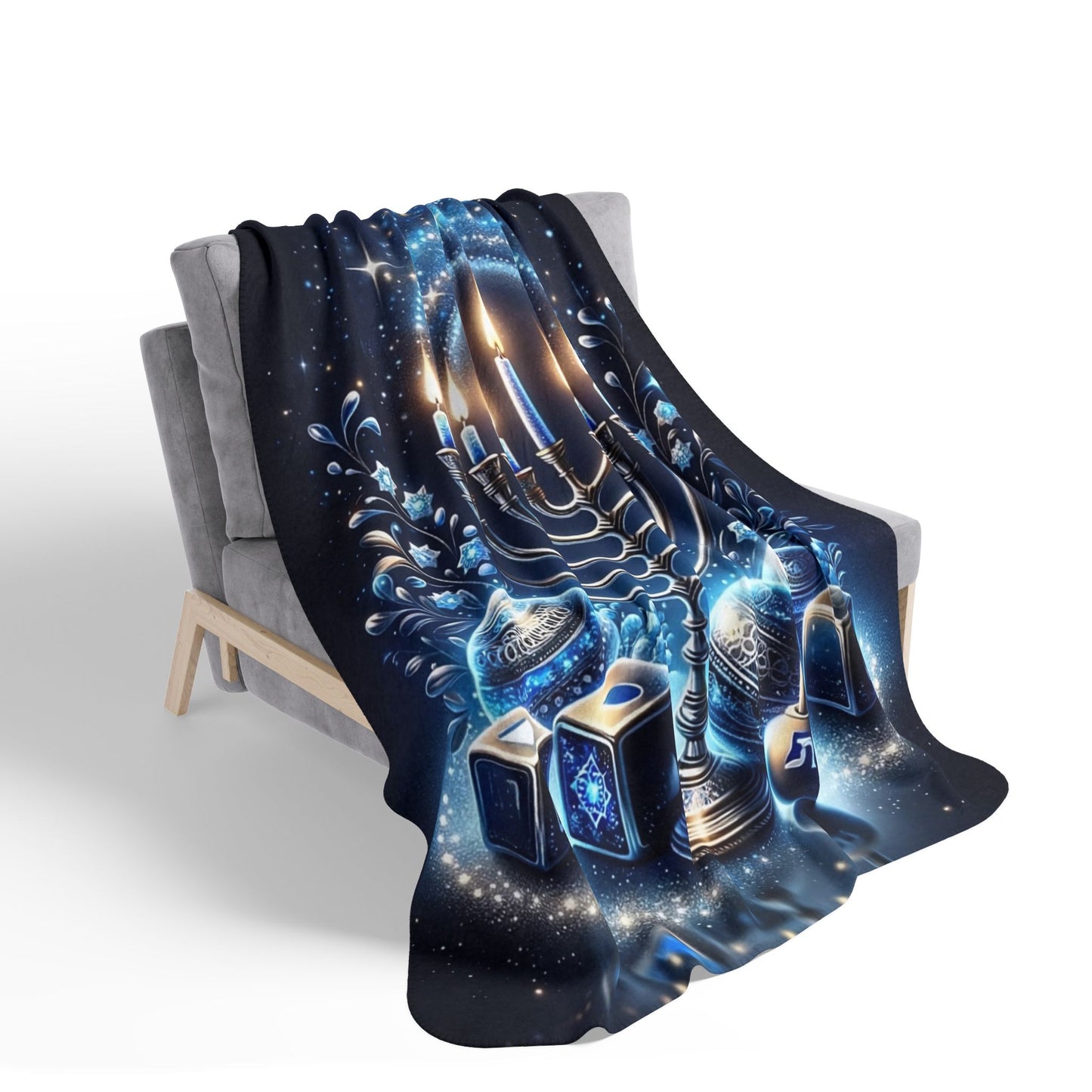 Hanukkah Fleece Sherpa Blanket