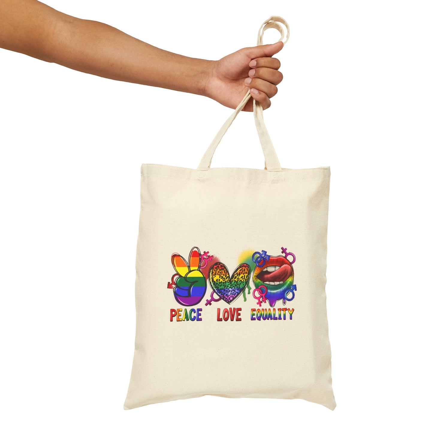 Peace Love Equality Cotton Canvas Tote Bag