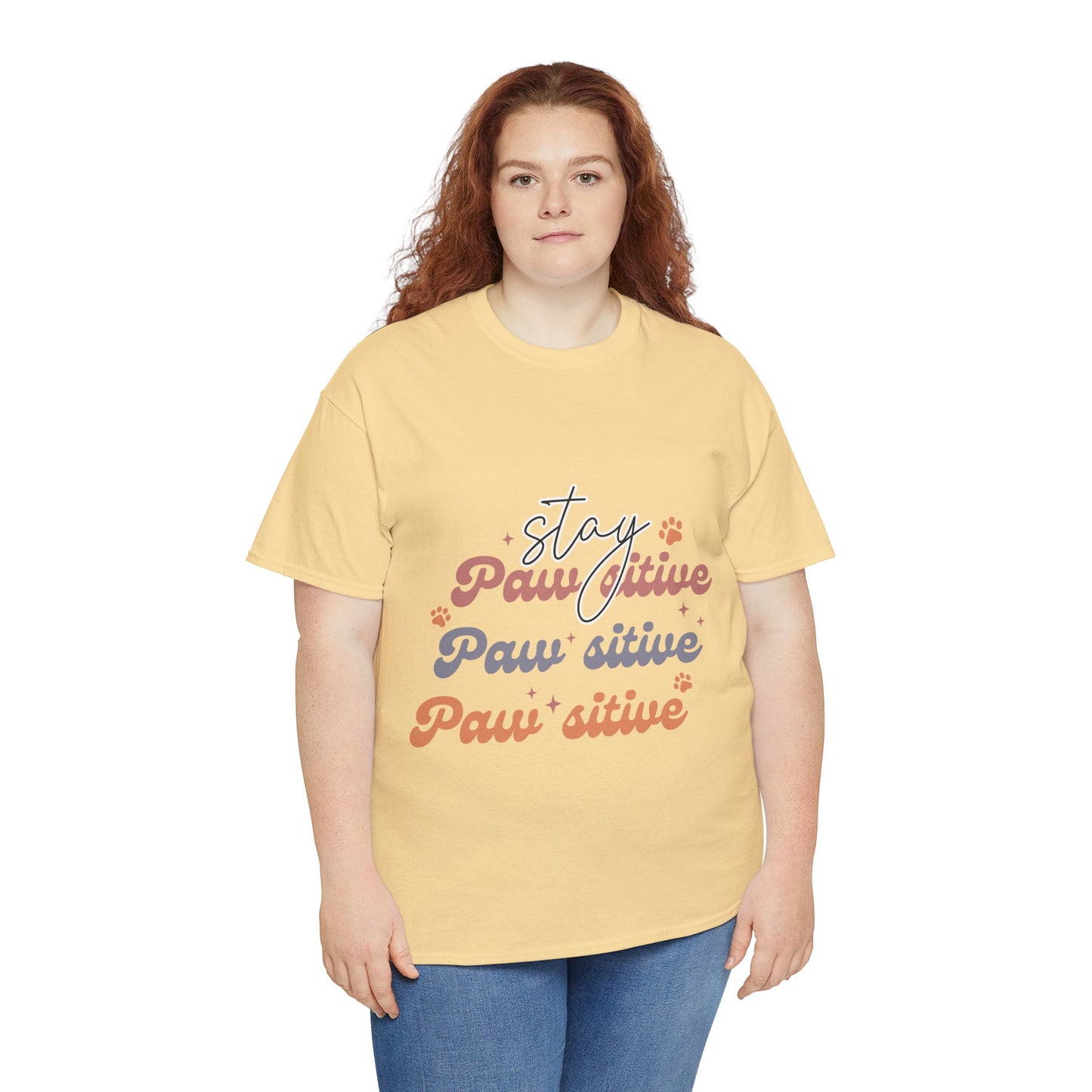 Stay Paw Sitive Unisex Heavy Cotton Tee