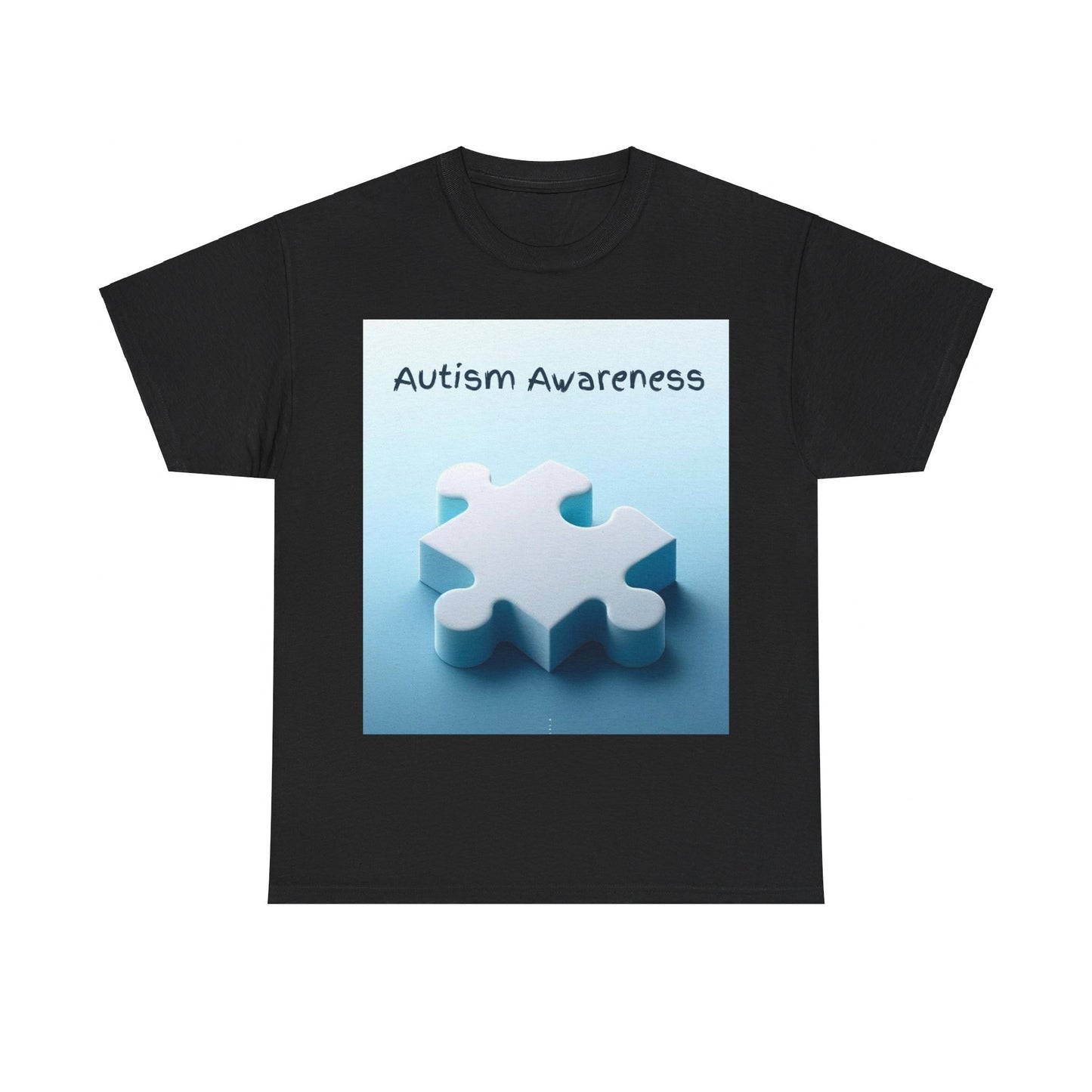 Autism Awareness Puzzle Piece Unisex Heavy Cotton Tee