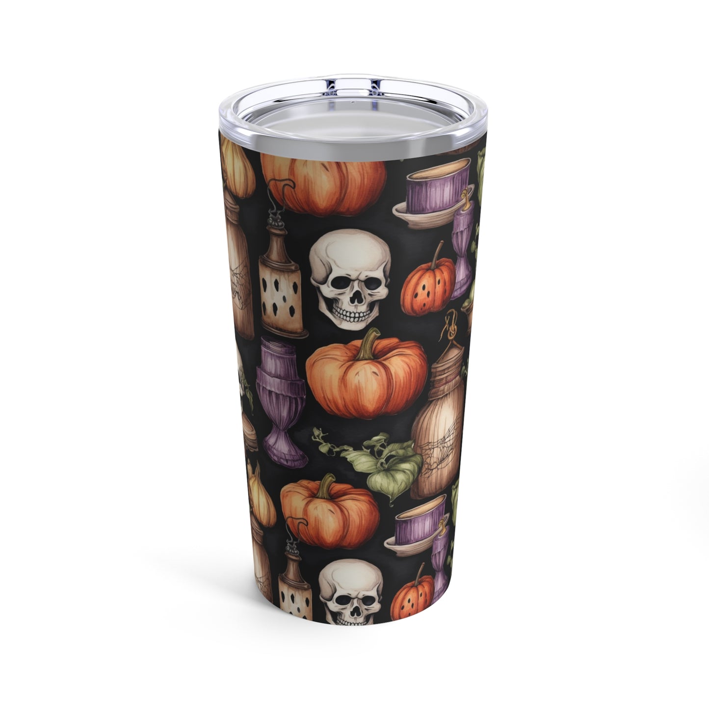 Halloween Pumpkin and Skeletons Tumbler 20oz