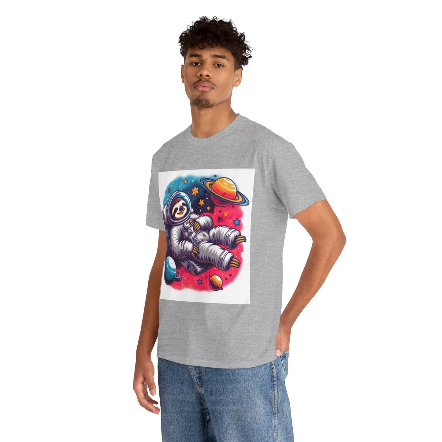 Sloth In Space Unisex Heavy Cotton Tee