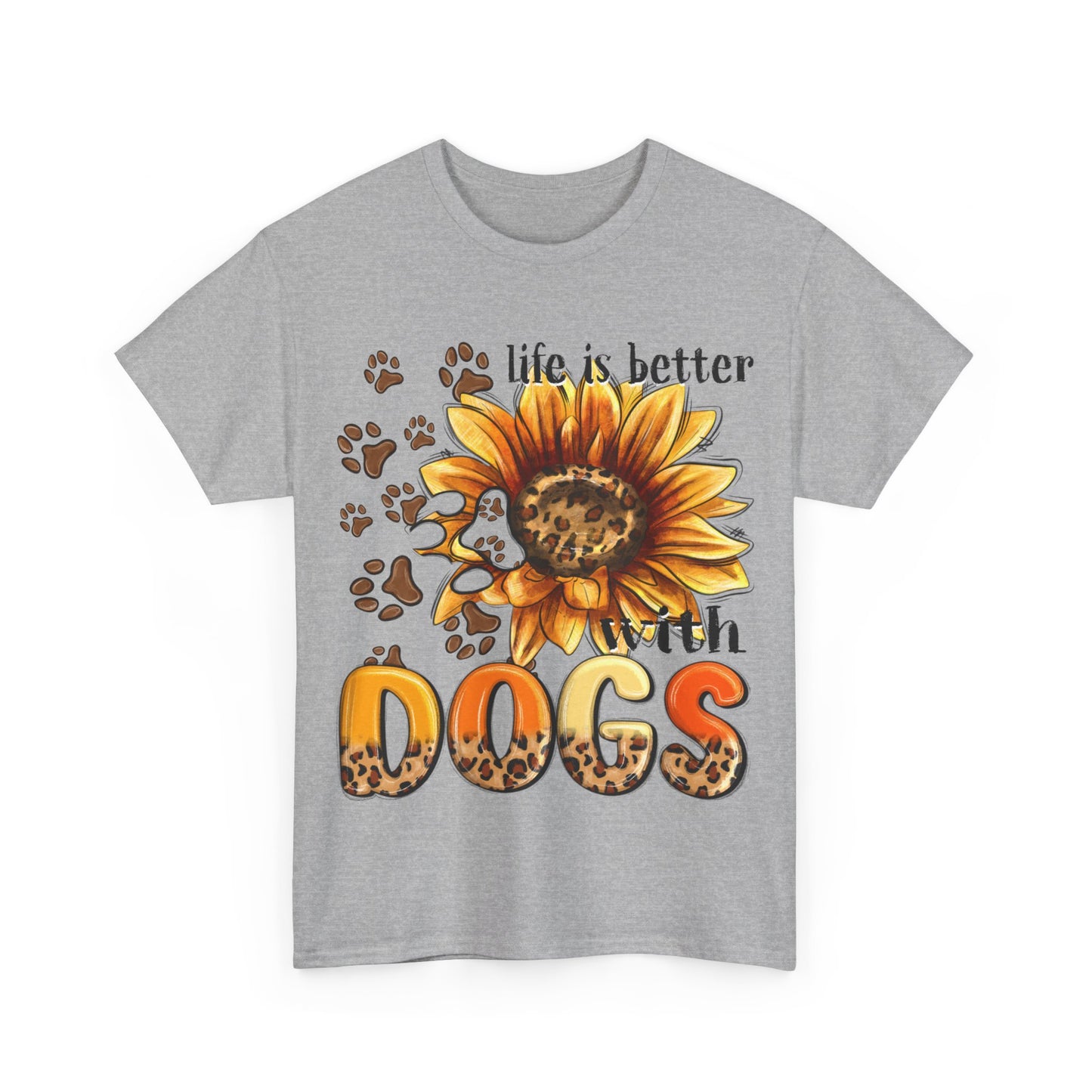 Life Is Better With Dogs Unisex Heavy Cotton Tee