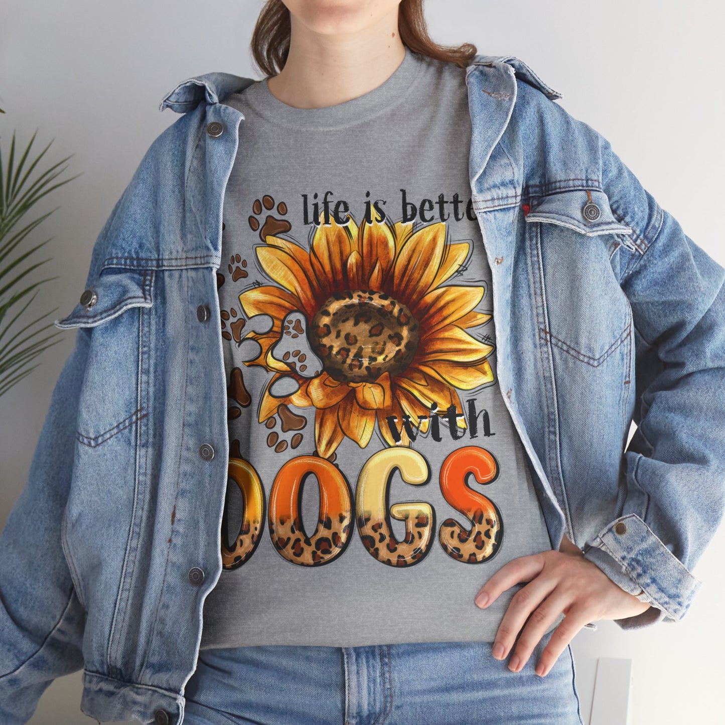 Life Is Better With Dogs Unisex Heavy Cotton Tee