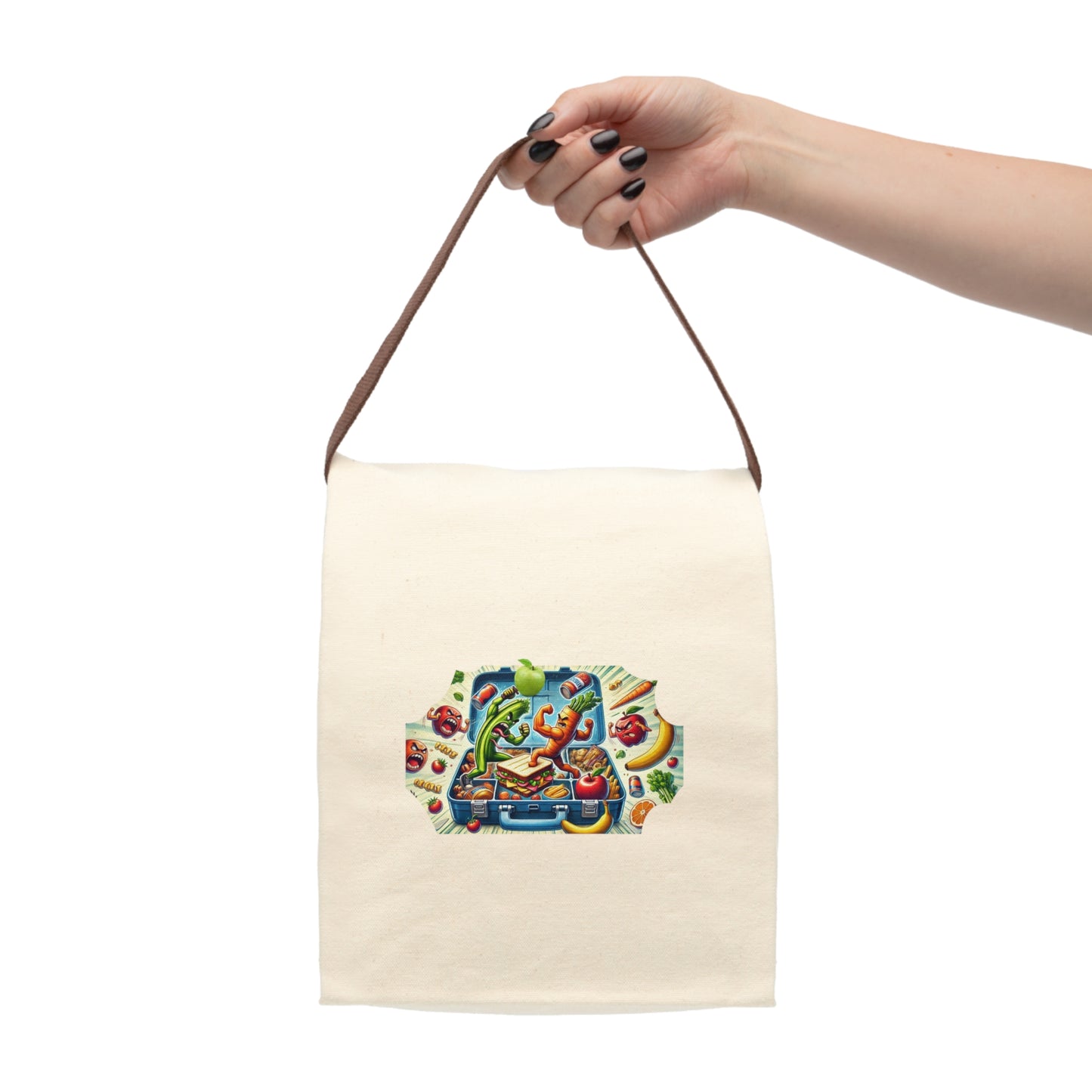 Lunch Time Brawl Canvas Lunch Bag With Strap