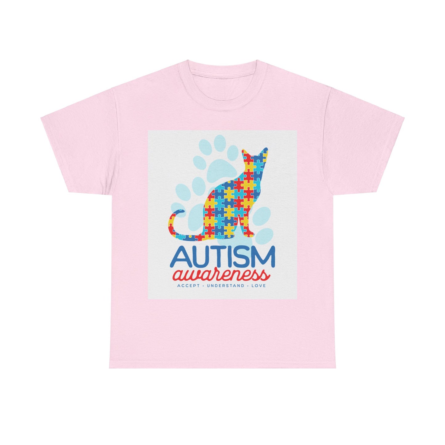 Autism Awareness Cat Unisex Heavy Cotton Tee