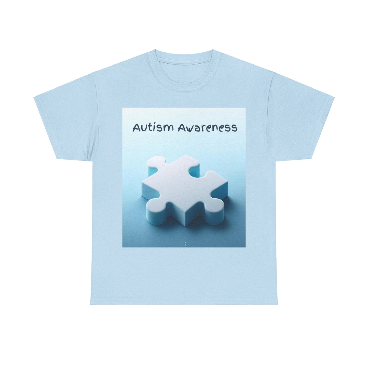 Autism Awareness Puzzle Piece Unisex Heavy Cotton Tee