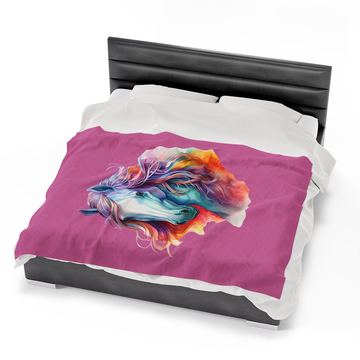 Unicorn Velveteen Plush Blanket, Ultra-Soft, Customizable, and Cozy for Home or Gifts