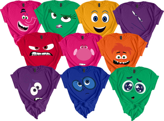 Custom Inside our Feeling 2 Characters Out costumes Emotional Shirt Design Custom Tees, Funny Characters