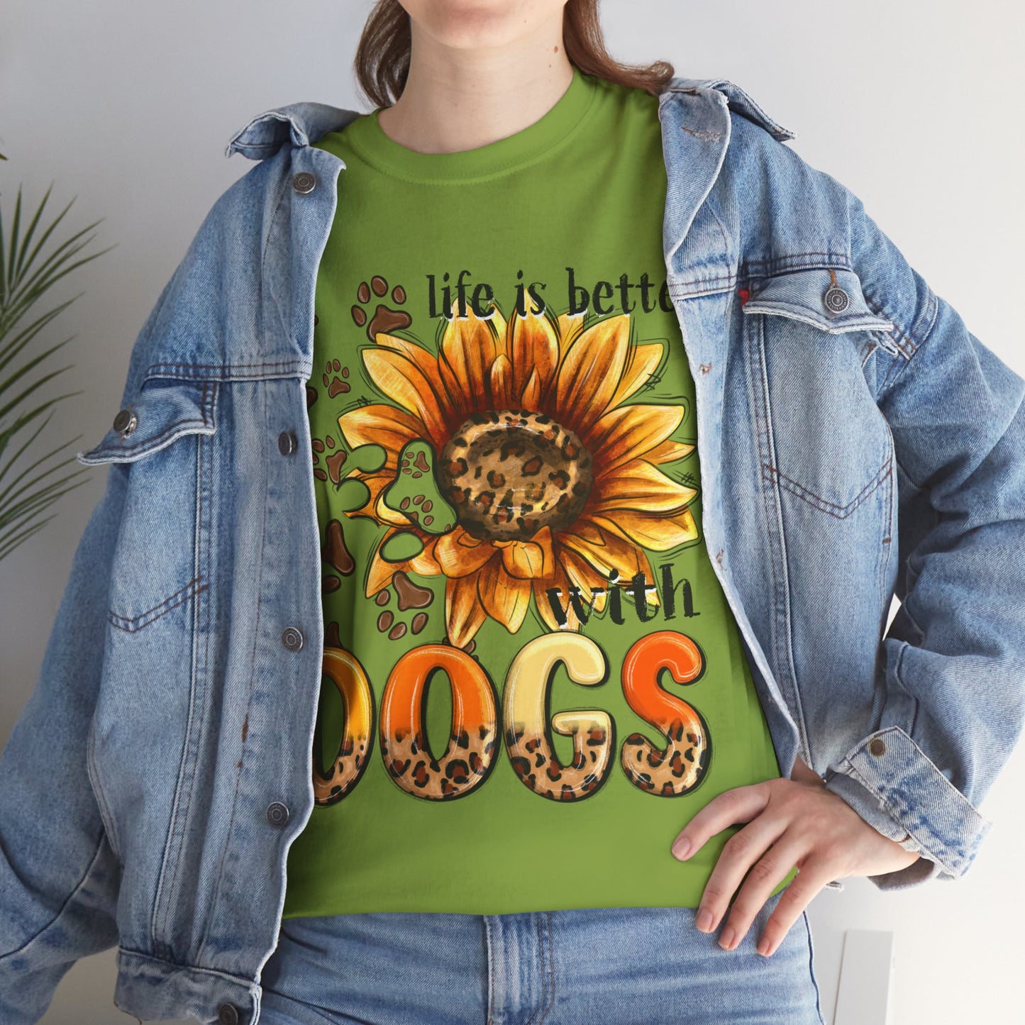 Life Is Better With Dogs Unisex Heavy Cotton Tee