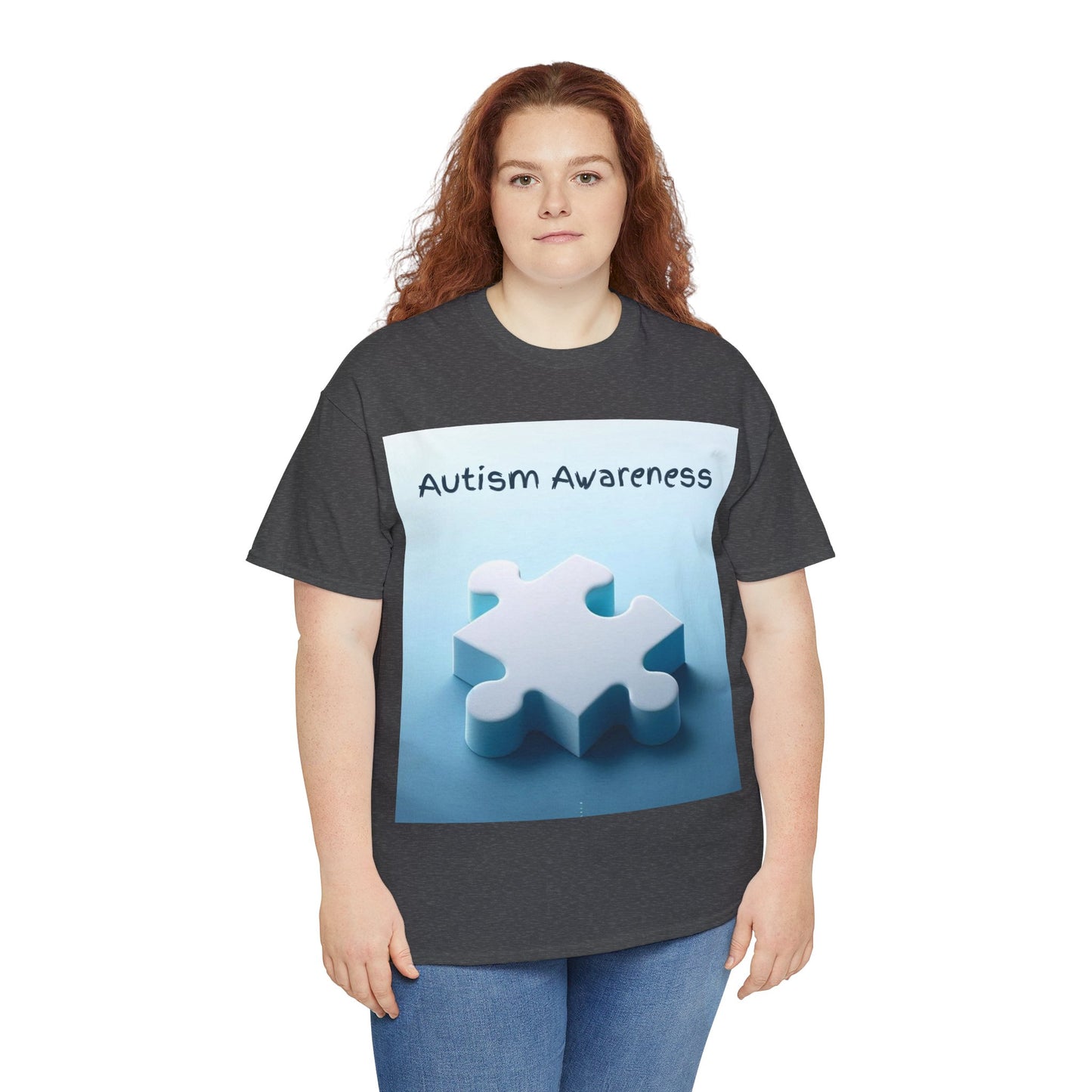 Autism Awareness Puzzle Piece Unisex Heavy Cotton Tee