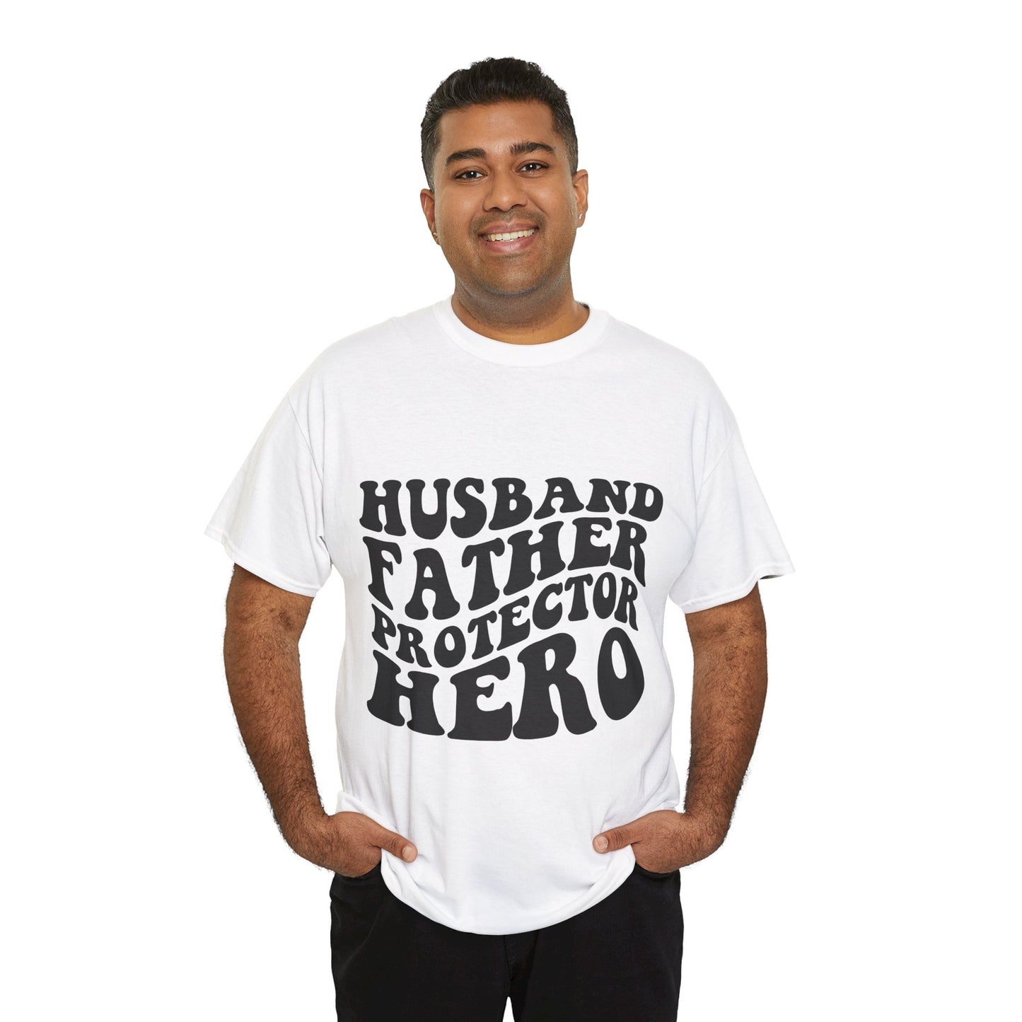 Husband Father Protector Hero Unisex Heavy Cotton Tee