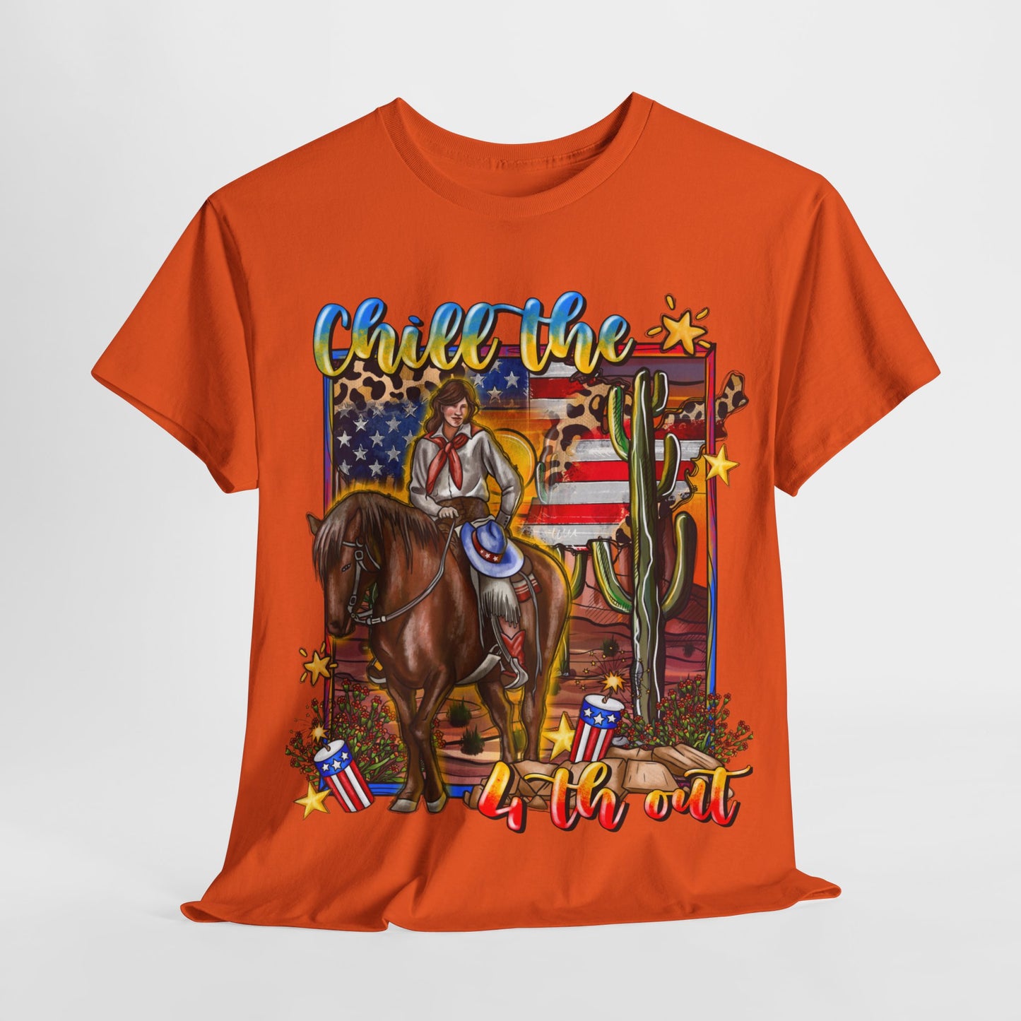 Cowgirl 4th of July Unisex Heavy Cotton Tee